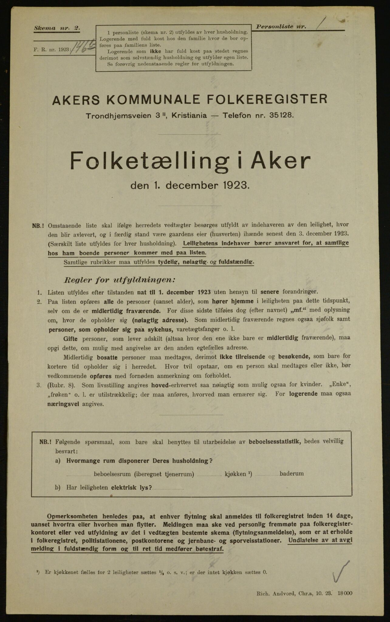 , Kommunal folketelling 1.12.1923 for Aker, 1923, s. 8564