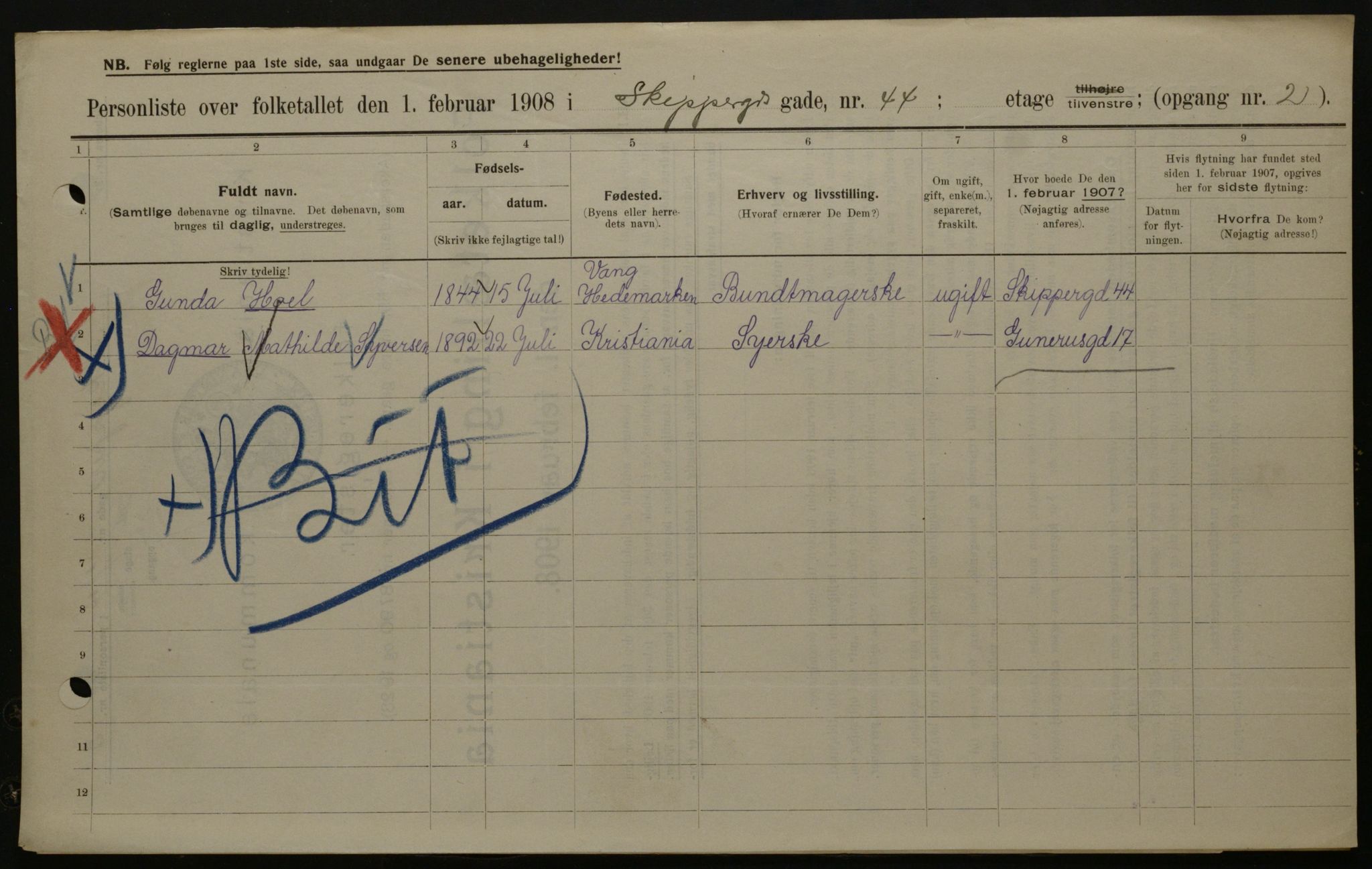 OBA, Kommunal folketelling 1.2.1908 for Kristiania kjøpstad, 1908, s. 86237