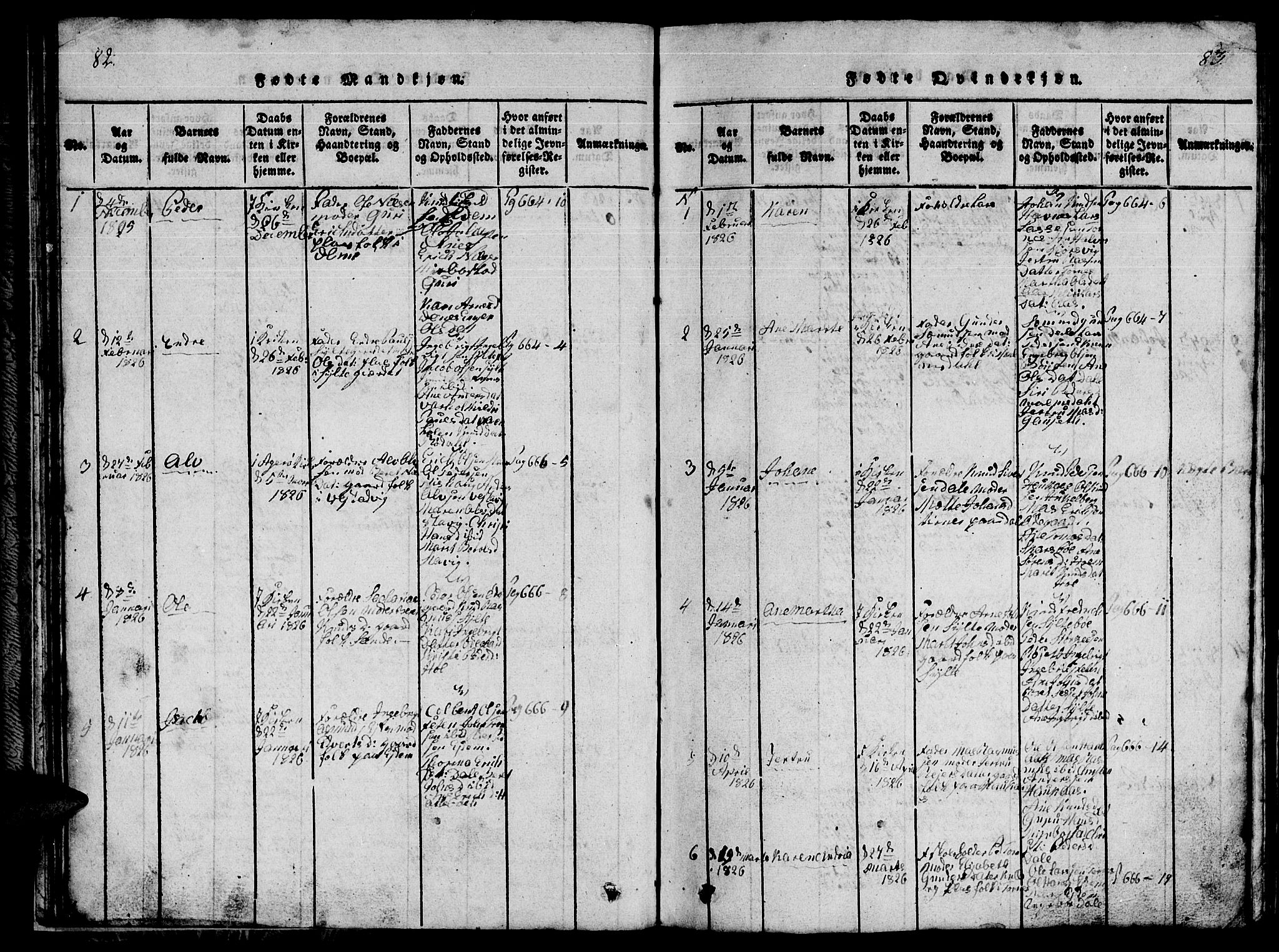 Ministerialprotokoller, klokkerbøker og fødselsregistre - Møre og Romsdal, AV/SAT-A-1454/565/L0752: Klokkerbok nr. 565C01, 1817-1844, s. 82-83