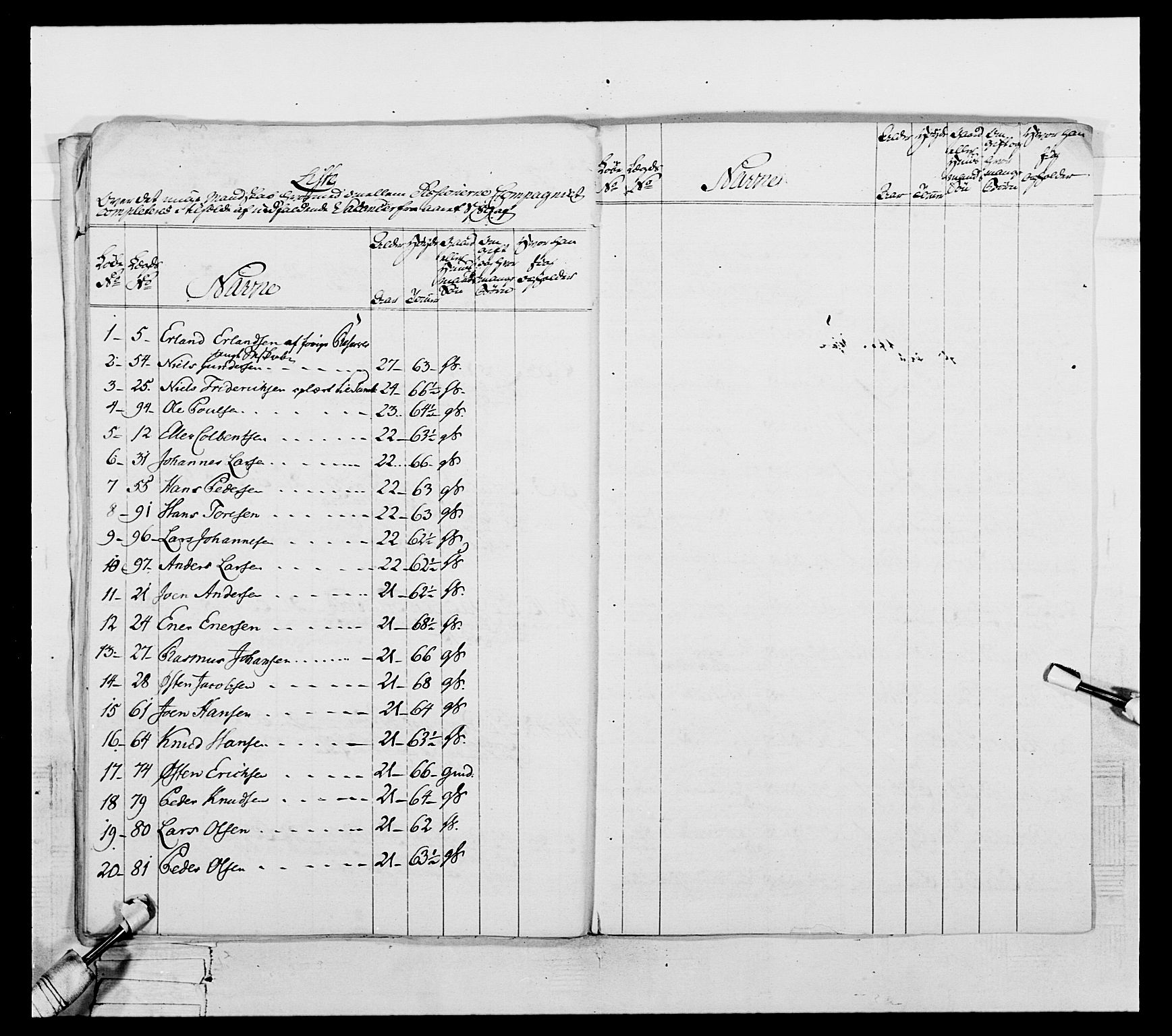 Generalitets- og kommissariatskollegiet, Det kongelige norske kommissariatskollegium, AV/RA-EA-5420/E/Eh/L0061: 1. Opplandske nasjonale infanteriregiment, 1789, s. 536