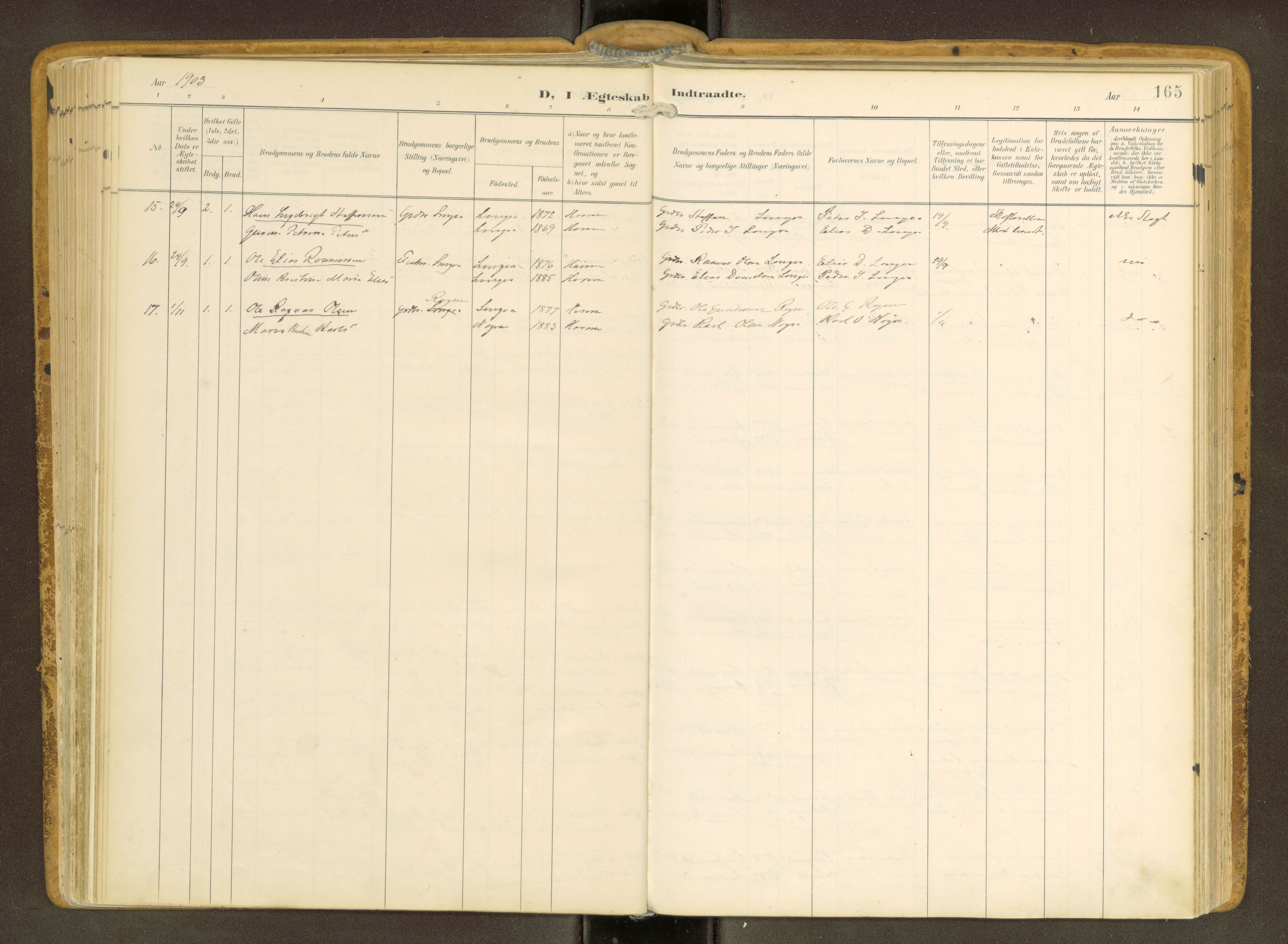 Ministerialprotokoller, klokkerbøker og fødselsregistre - Møre og Romsdal, AV/SAT-A-1454/536/L0517: Ministerialbok nr. 536A--, 1897-1917, s. 165