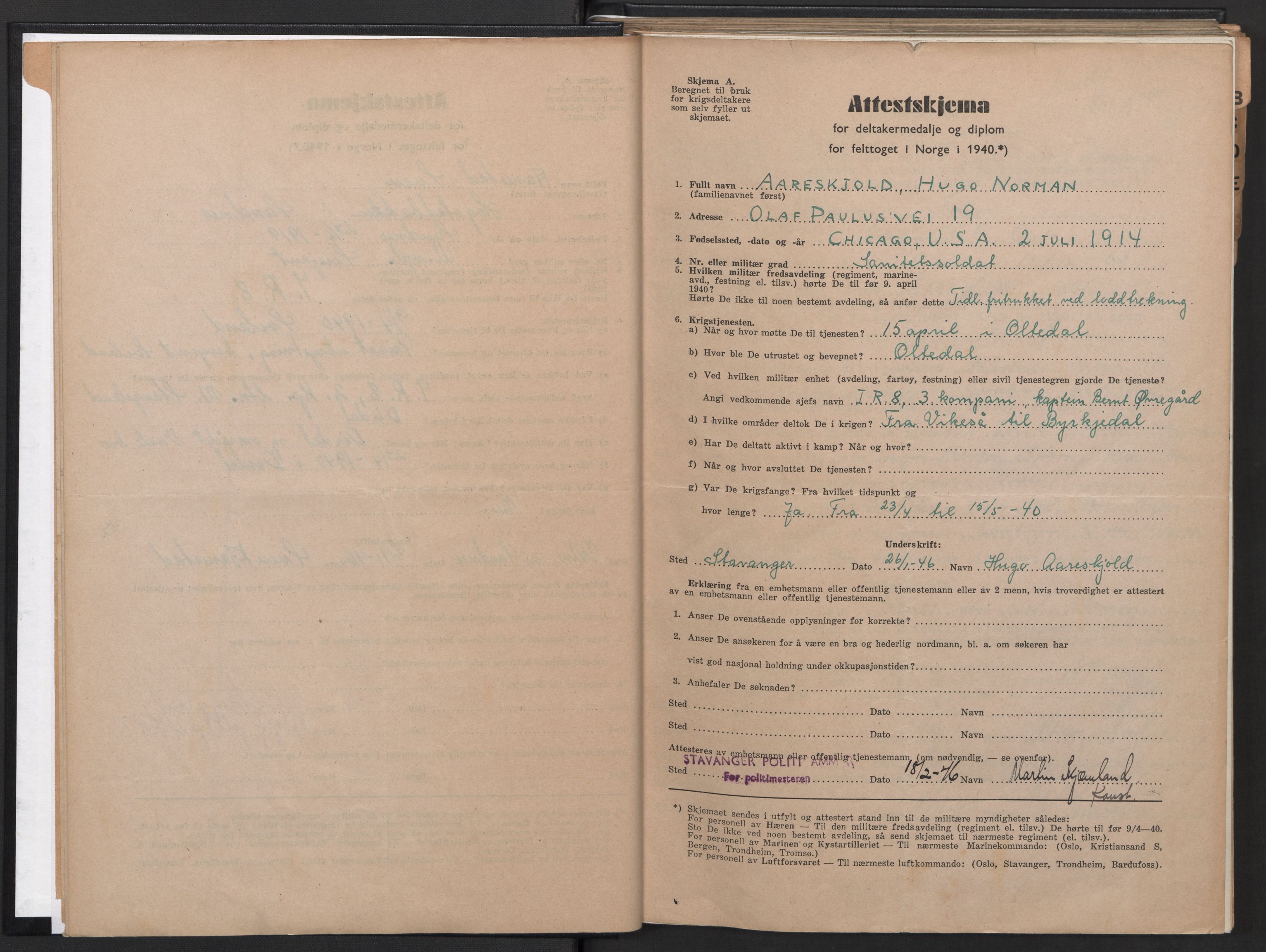 Forsvaret, Rogaland infanteriregiment nr. 8, AV/RA-RAFA-3374/D/Dc/L0001: Saksarkiv nr. 532, 1946, s. 9