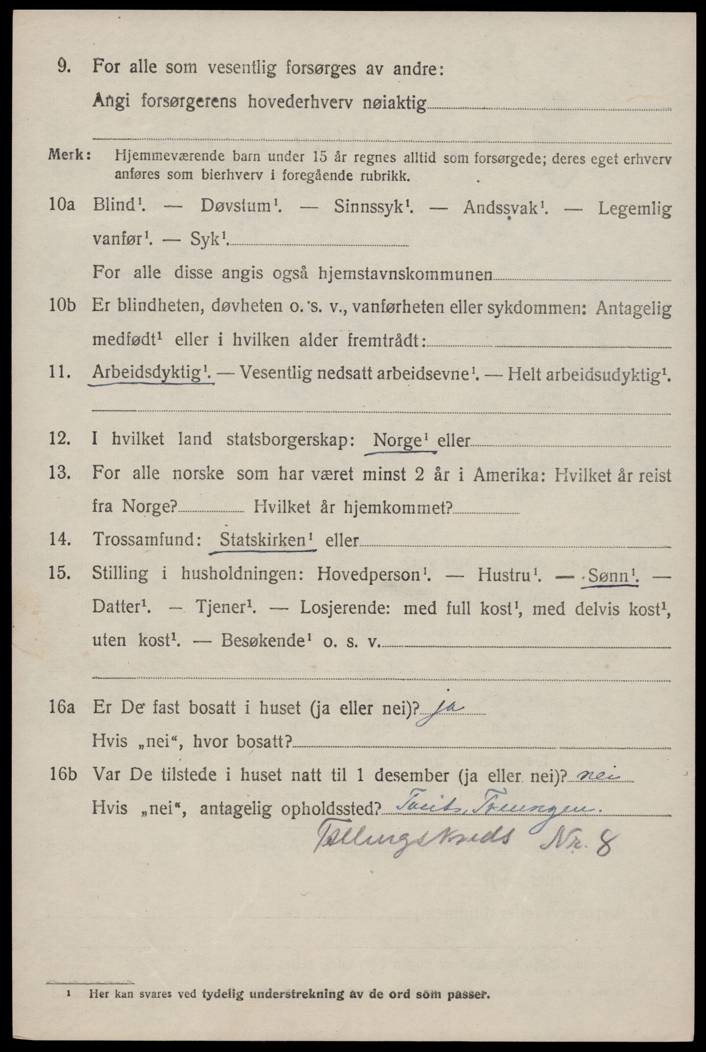 SAKO, Folketelling 1920 for 0830 Nissedal herred, 1920, s. 3912