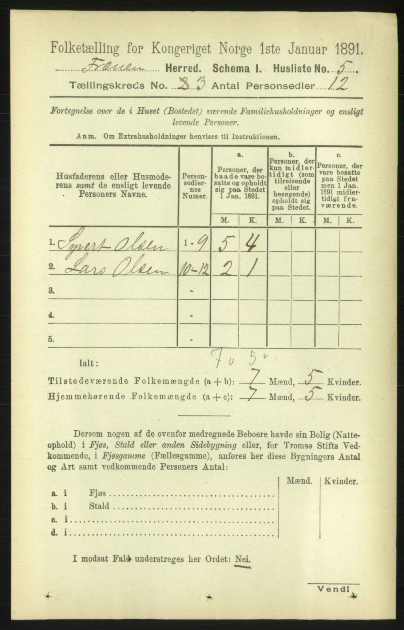 RA, Folketelling 1891 for 1548 Fræna herred, 1891, s. 684