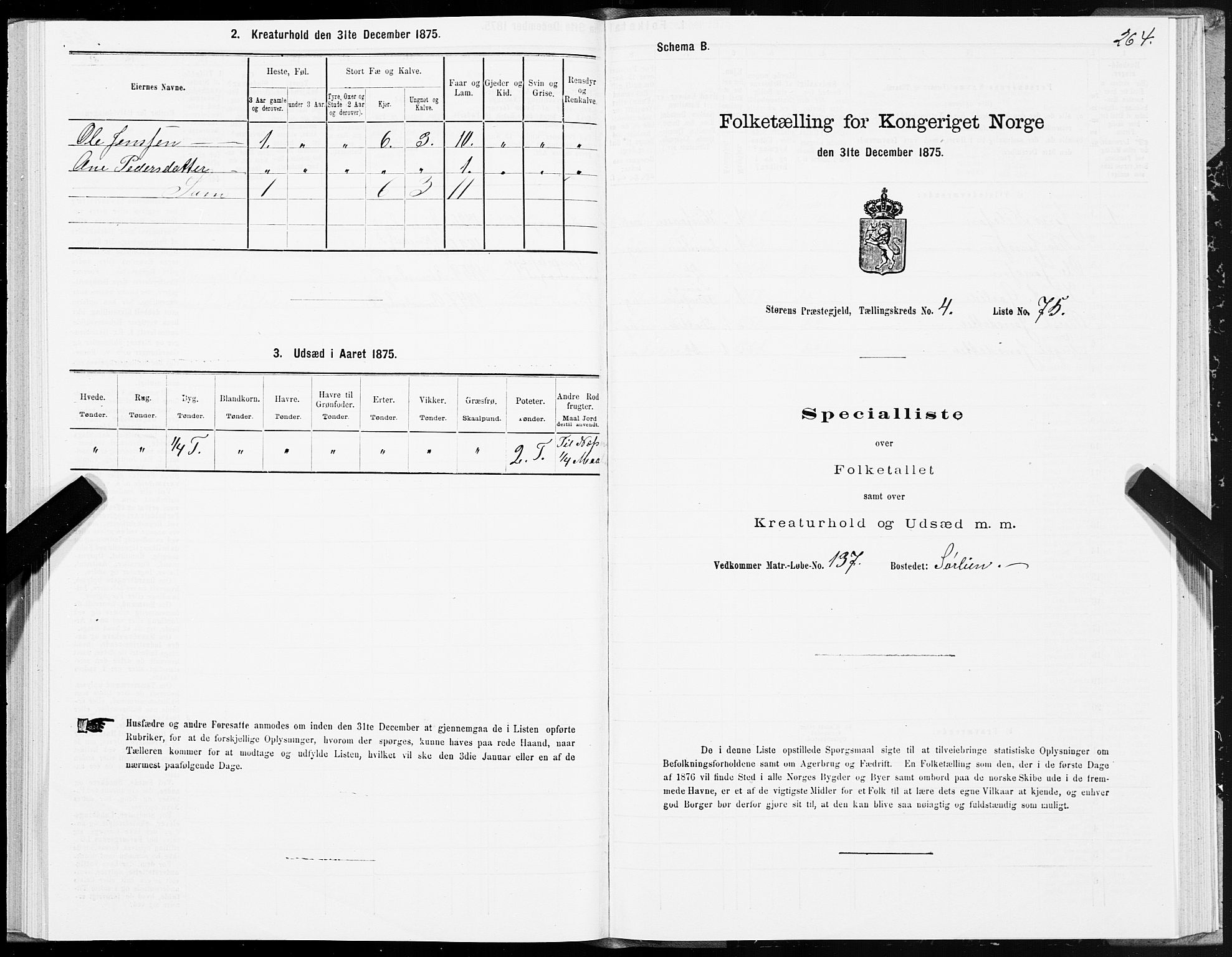 SAT, Folketelling 1875 for 1648P Støren prestegjeld, 1875, s. 8264