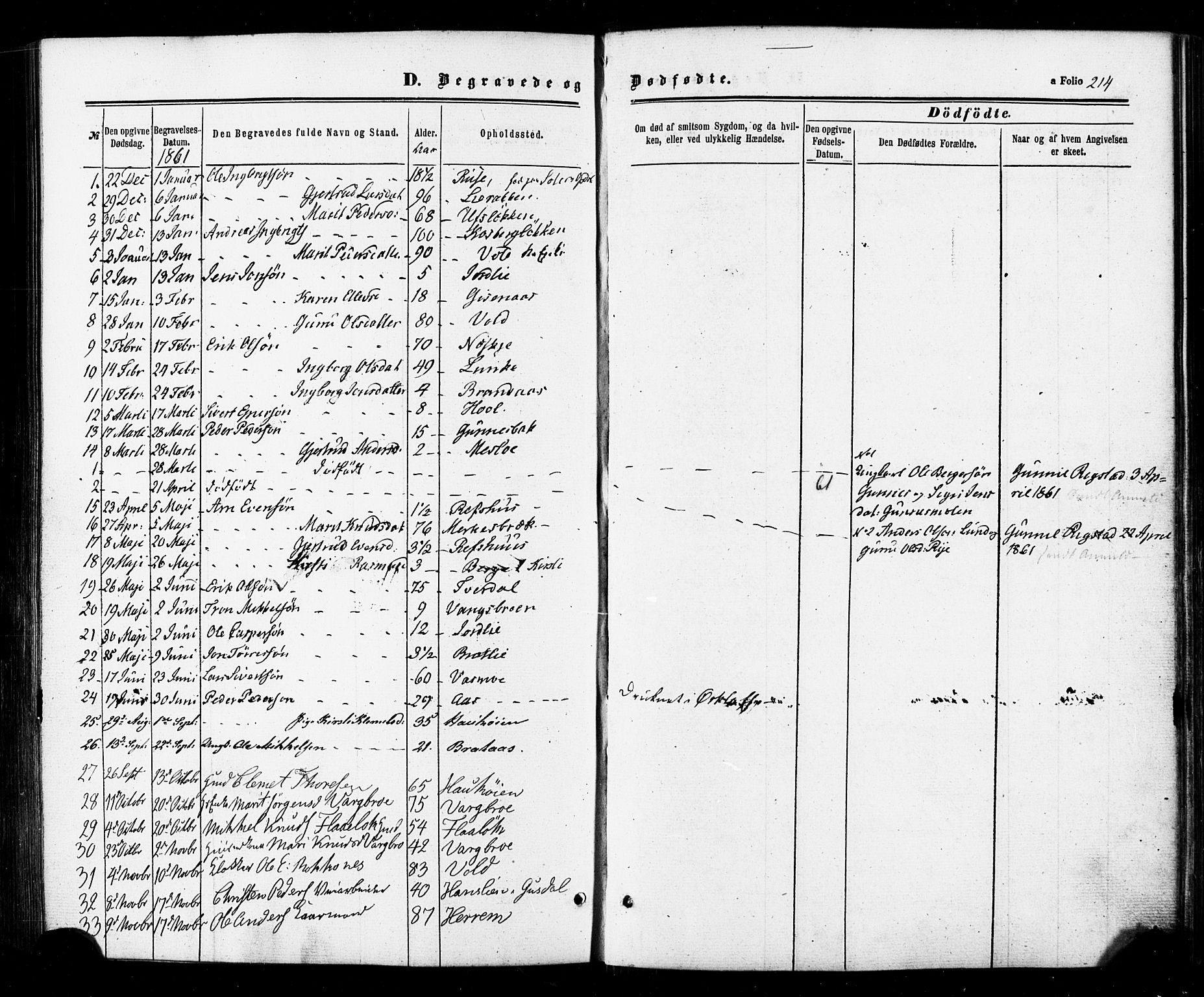 Ministerialprotokoller, klokkerbøker og fødselsregistre - Sør-Trøndelag, AV/SAT-A-1456/674/L0870: Ministerialbok nr. 674A02, 1861-1879, s. 214