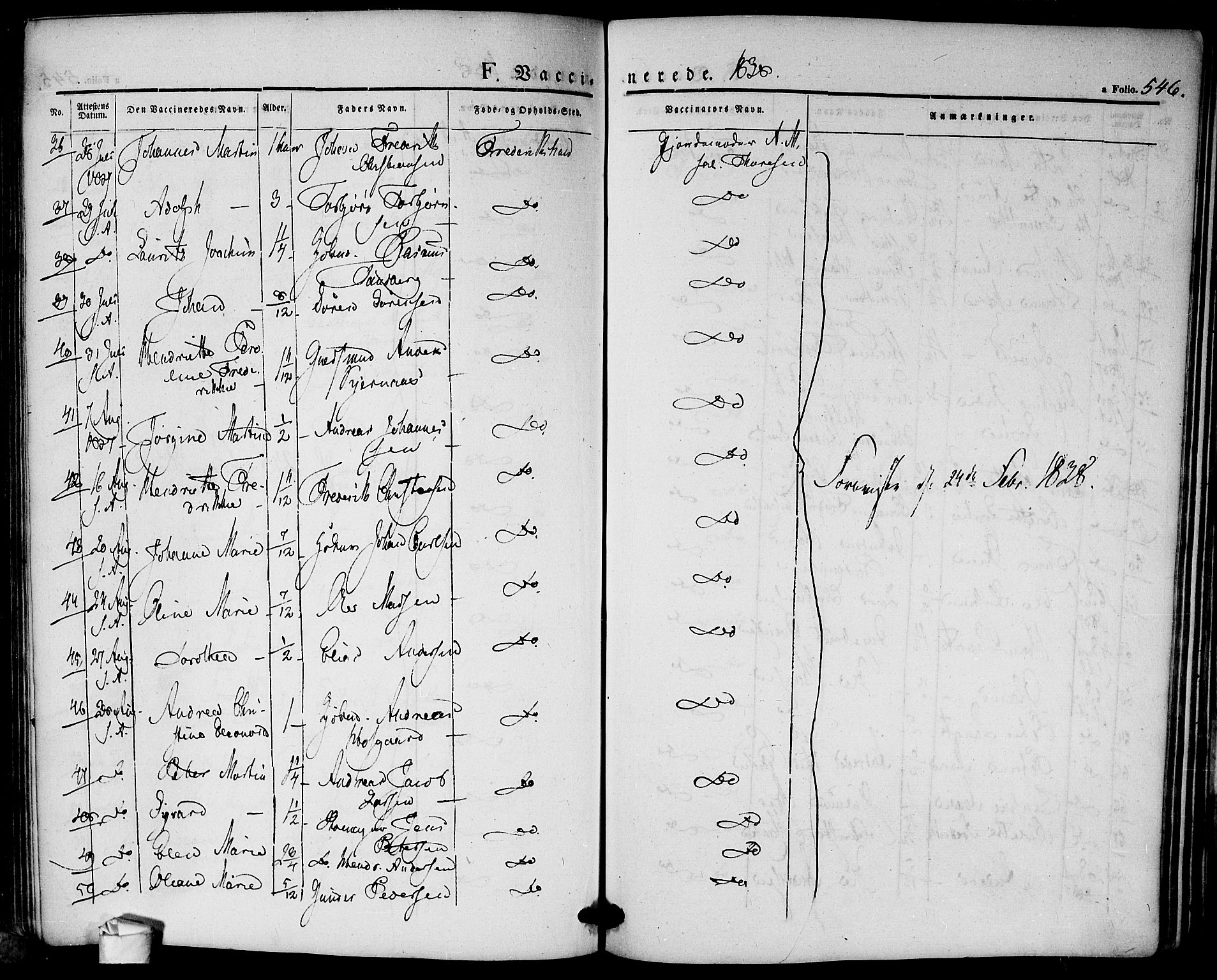 Halden prestekontor Kirkebøker, AV/SAO-A-10909/F/Fa/L0005: Ministerialbok nr. I 5, 1834-1845, s. 546