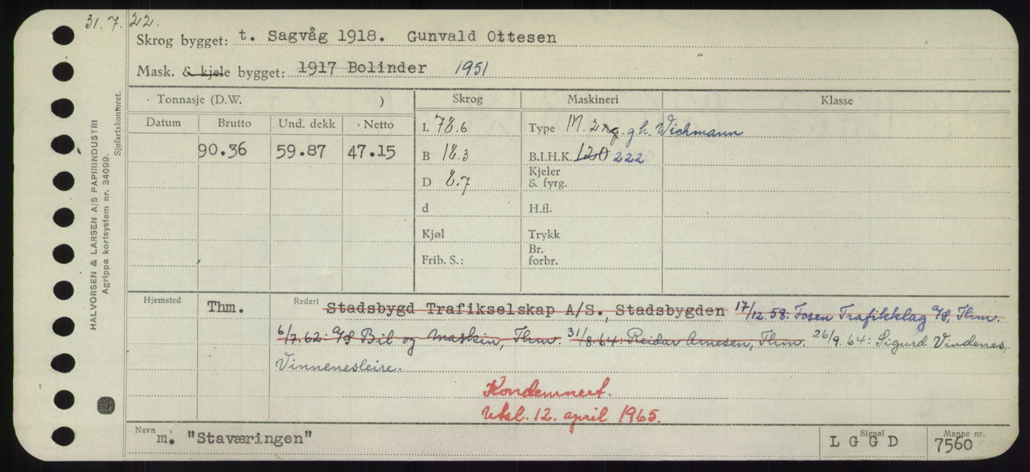Sjøfartsdirektoratet med forløpere, Skipsmålingen, AV/RA-S-1627/H/Hd/L0036: Fartøy, St, s. 227