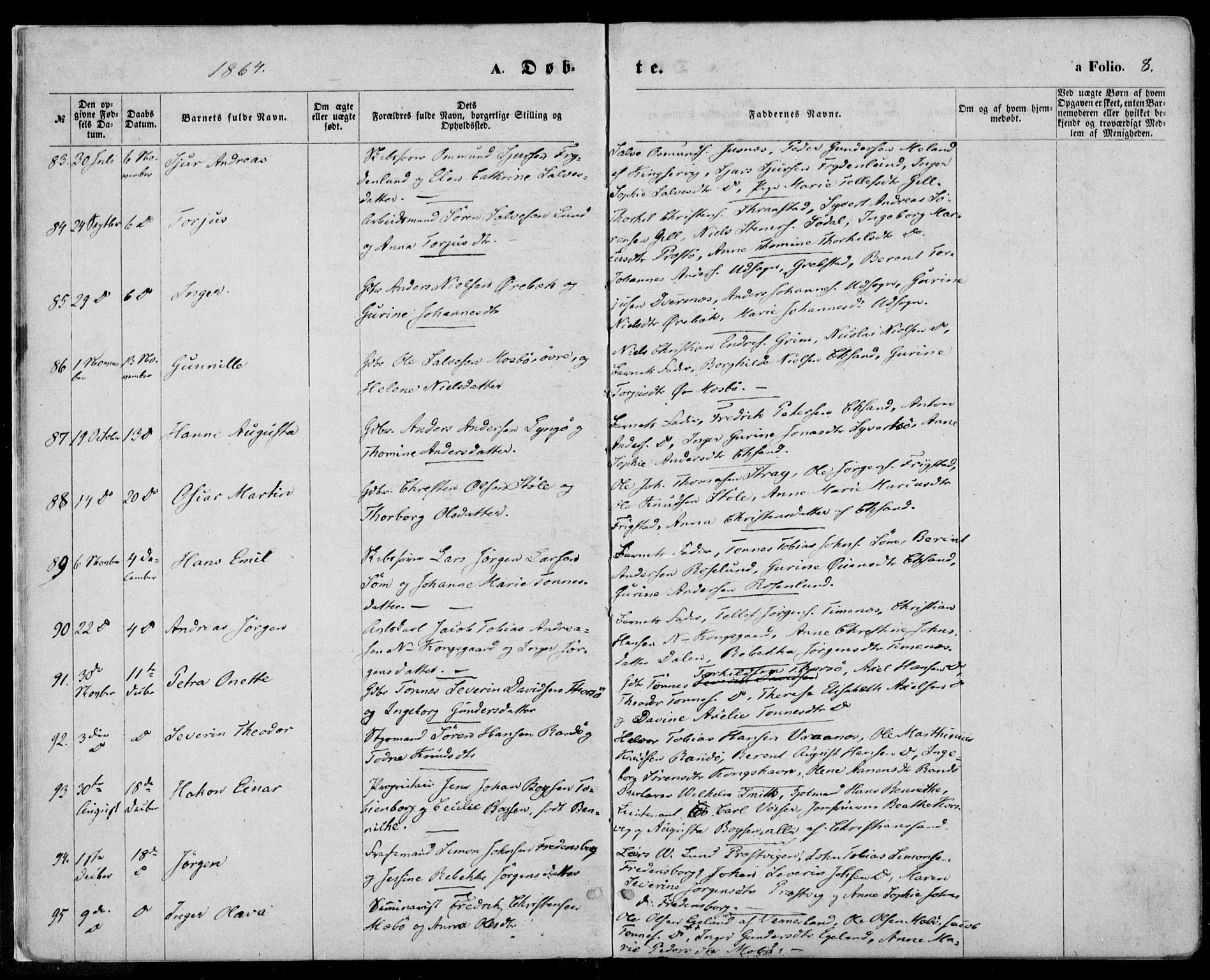 Oddernes sokneprestkontor, AV/SAK-1111-0033/F/Fa/Faa/L0008: Ministerialbok nr. A 8, 1864-1880, s. 8