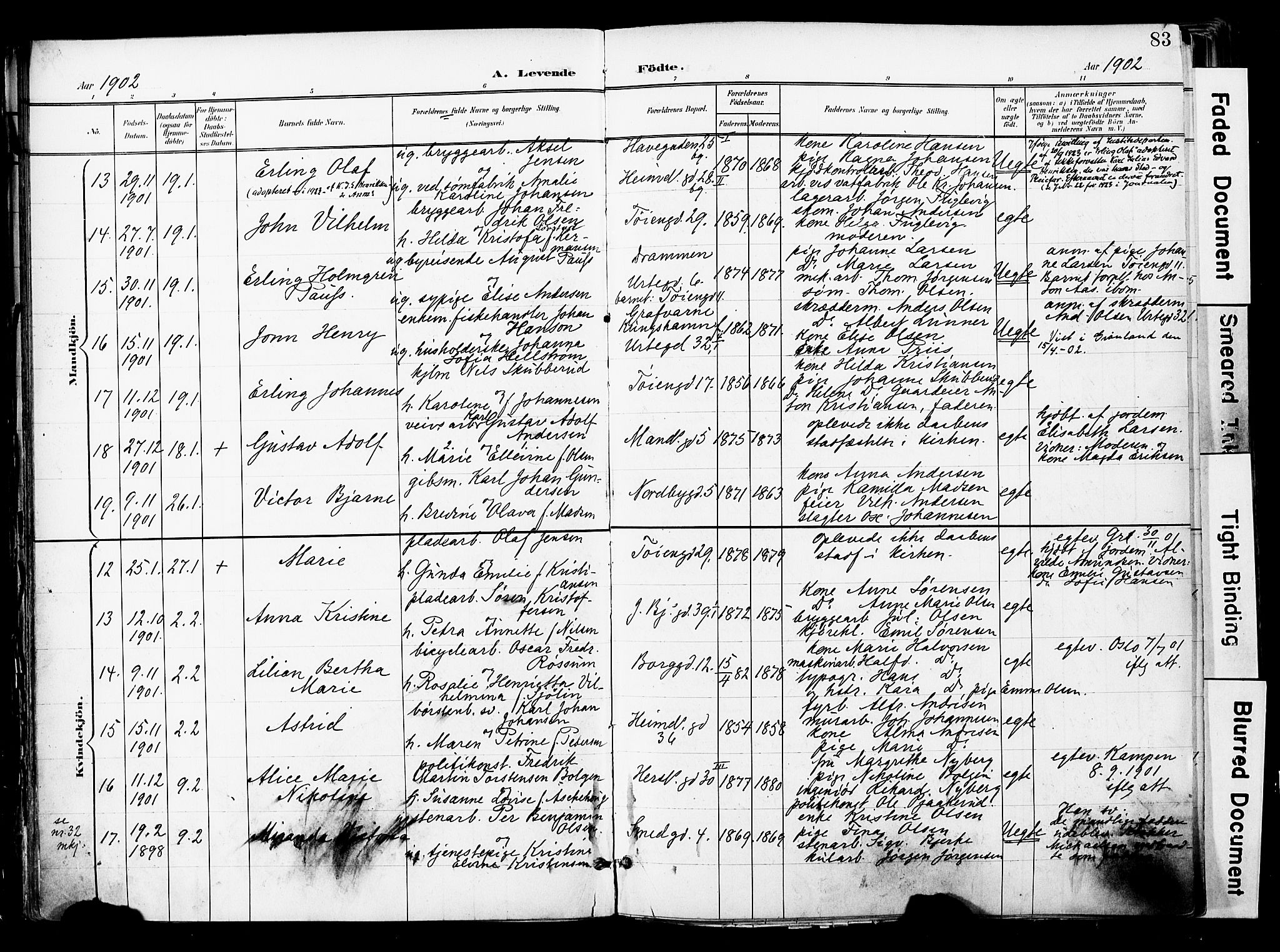 Grønland prestekontor Kirkebøker, AV/SAO-A-10848/F/Fa/L0014: Ministerialbok nr. 14, 1900-1911, s. 83