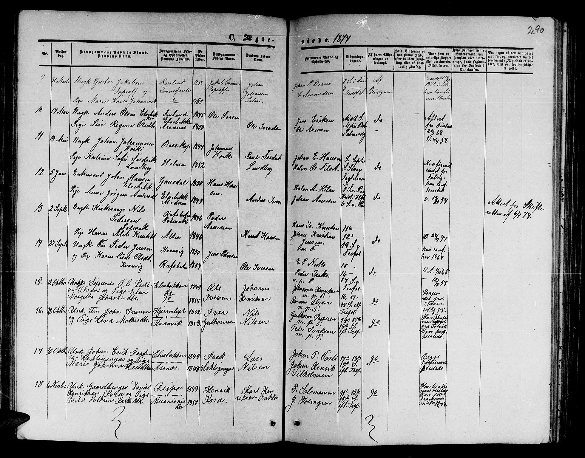 Alta sokneprestkontor, AV/SATØ-S-1338/H/Hb/L0001.klokk: Klokkerbok nr. 1, 1858-1878, s. 289-290
