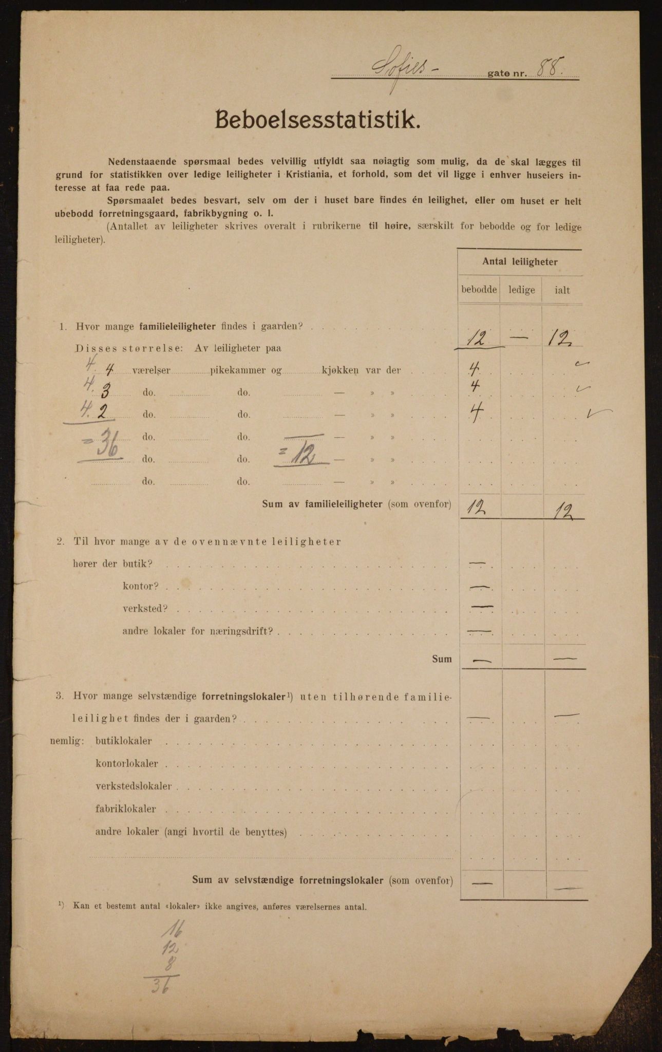 OBA, Kommunal folketelling 1.2.1910 for Kristiania, 1910, s. 94666