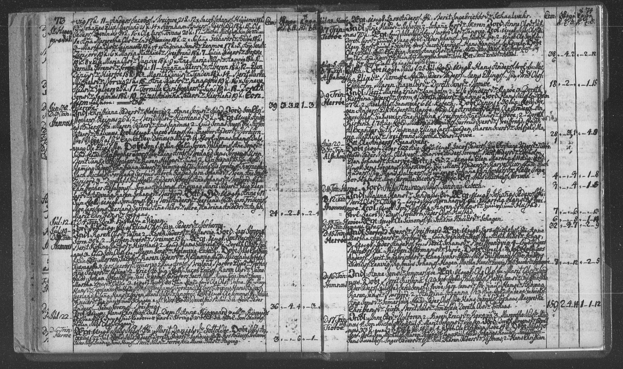Ministerialprotokoller, klokkerbøker og fødselsregistre - Nordland, AV/SAT-A-1459/830/L0438: Ministerialbok nr. 830A06, 1773-1787, s. 73-74