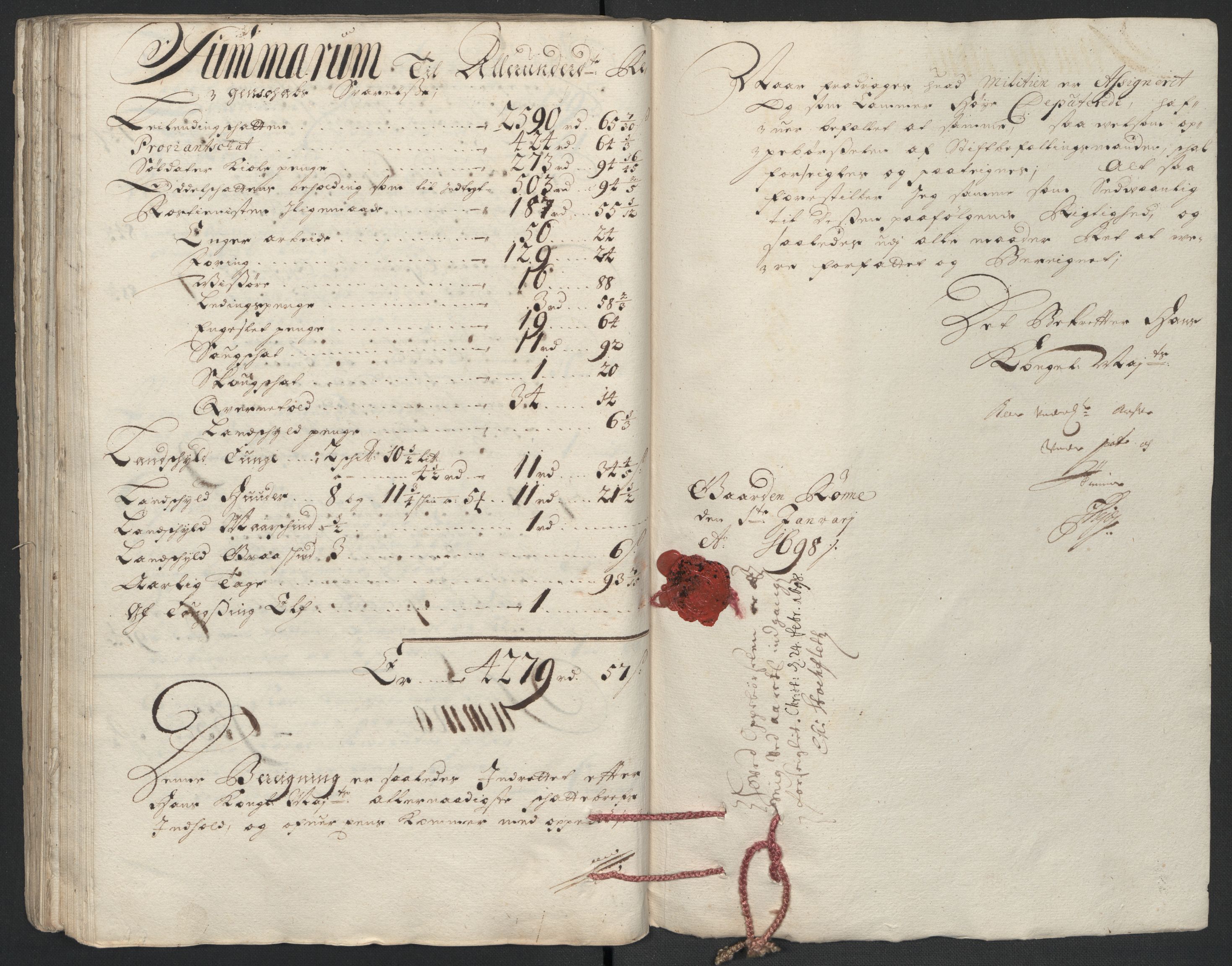 Rentekammeret inntil 1814, Reviderte regnskaper, Fogderegnskap, AV/RA-EA-4092/R13/L0835: Fogderegnskap Solør, Odal og Østerdal, 1697, s. 149