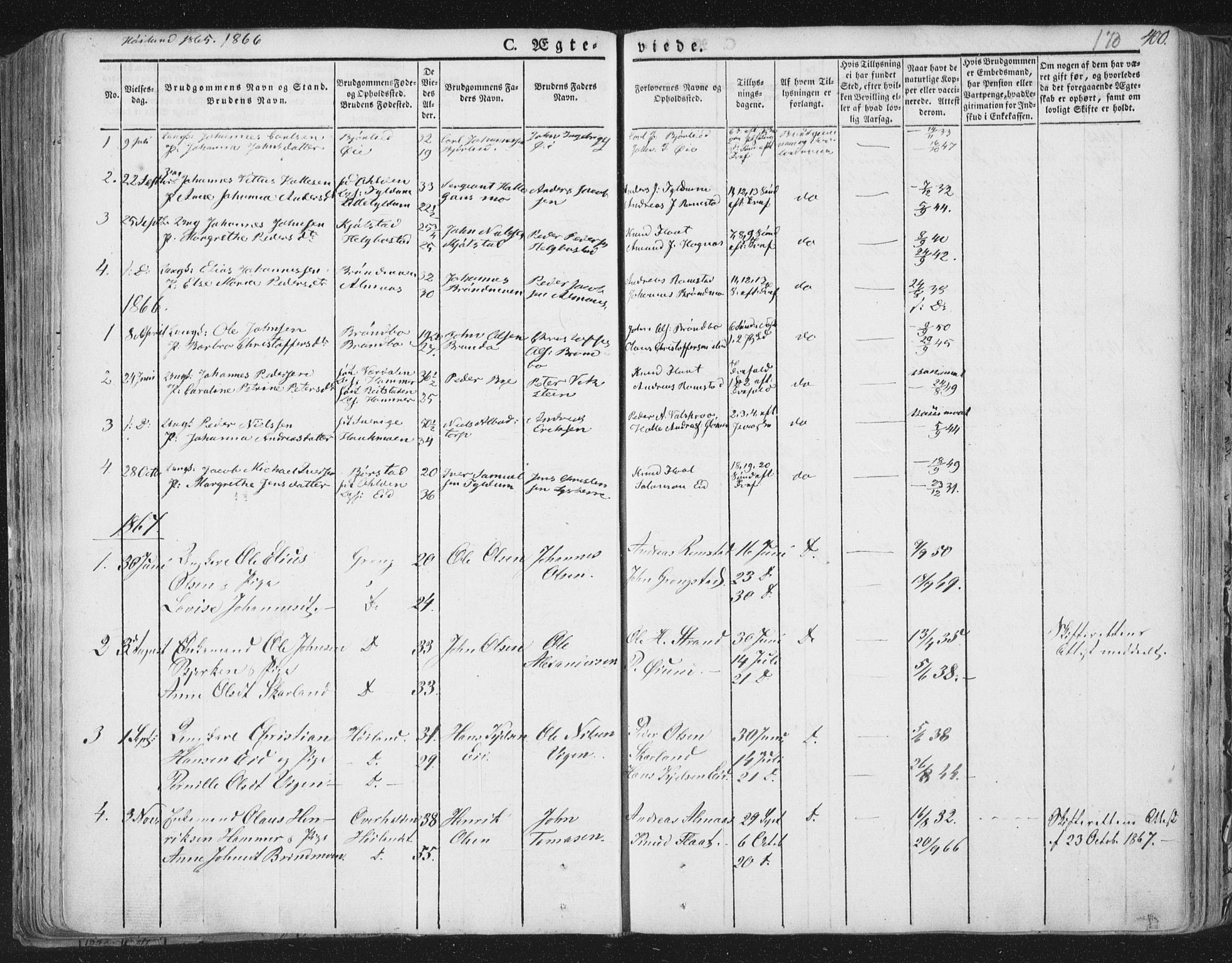 Ministerialprotokoller, klokkerbøker og fødselsregistre - Nord-Trøndelag, SAT/A-1458/758/L0513: Ministerialbok nr. 758A02 /2, 1839-1868, s. 170