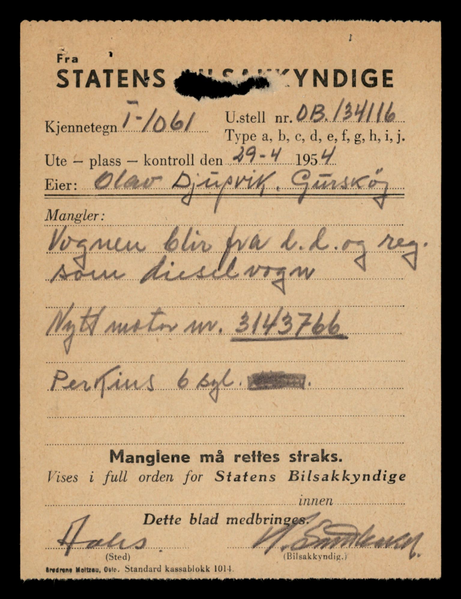 Møre og Romsdal vegkontor - Ålesund trafikkstasjon, SAT/A-4099/F/Fe/L0010: Registreringskort for kjøretøy T 1050 - T 1169, 1927-1998, s. 306