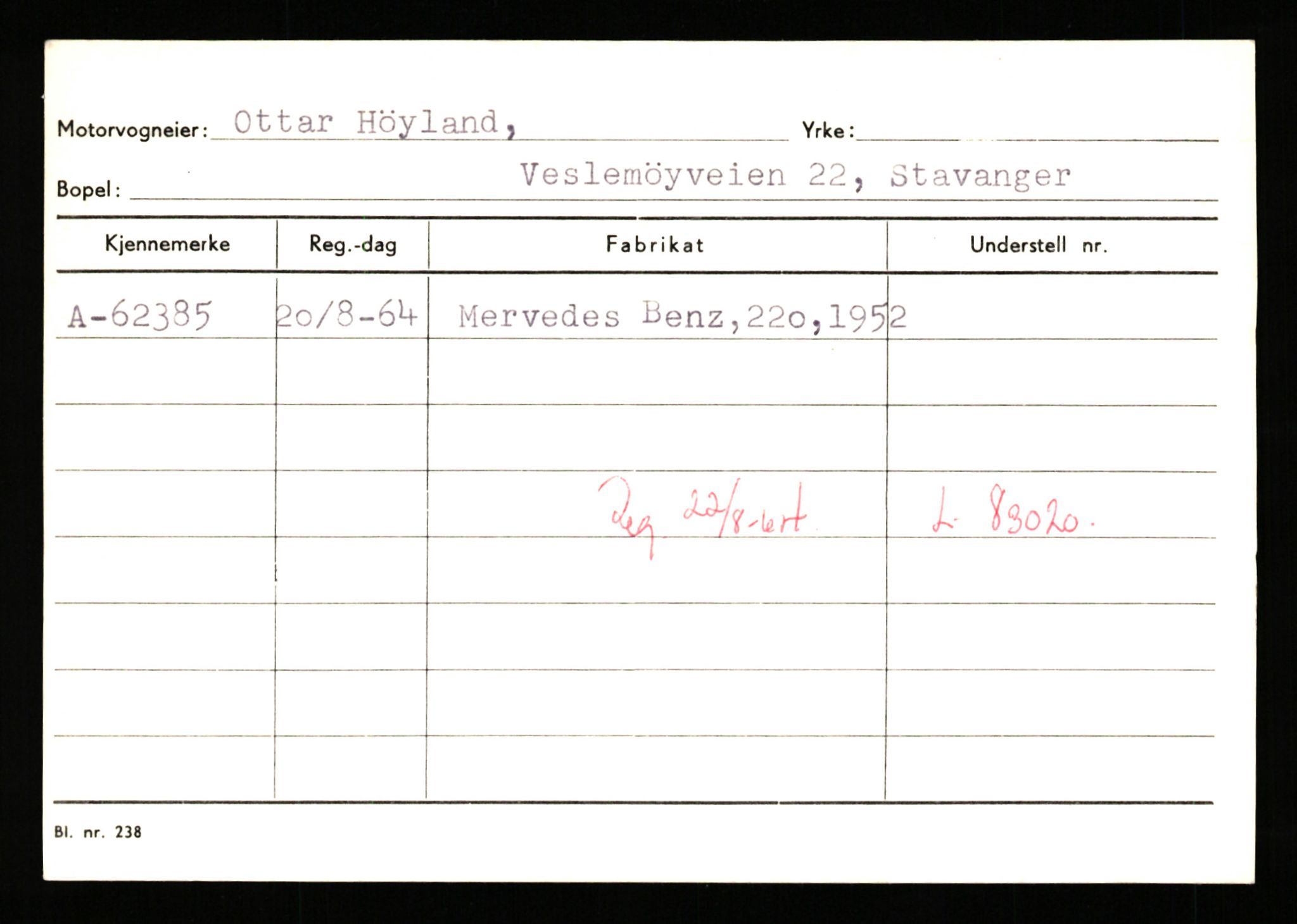 Stavanger trafikkstasjon, SAST/A-101942/0/G/L0007: Registreringsnummer: 49019 - 67460, 1930-1971, s. 2621