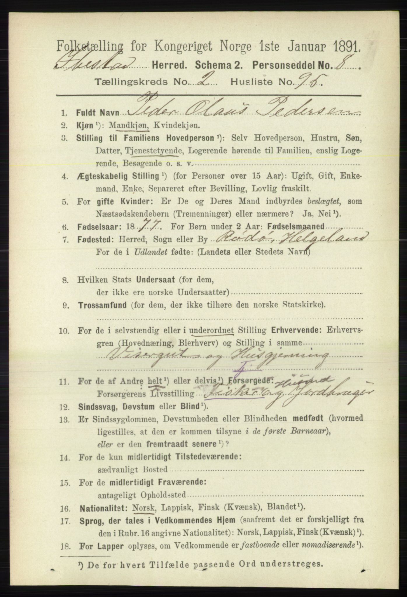 RA, Folketelling 1891 for 1917 Ibestad herred, 1891, s. 1435