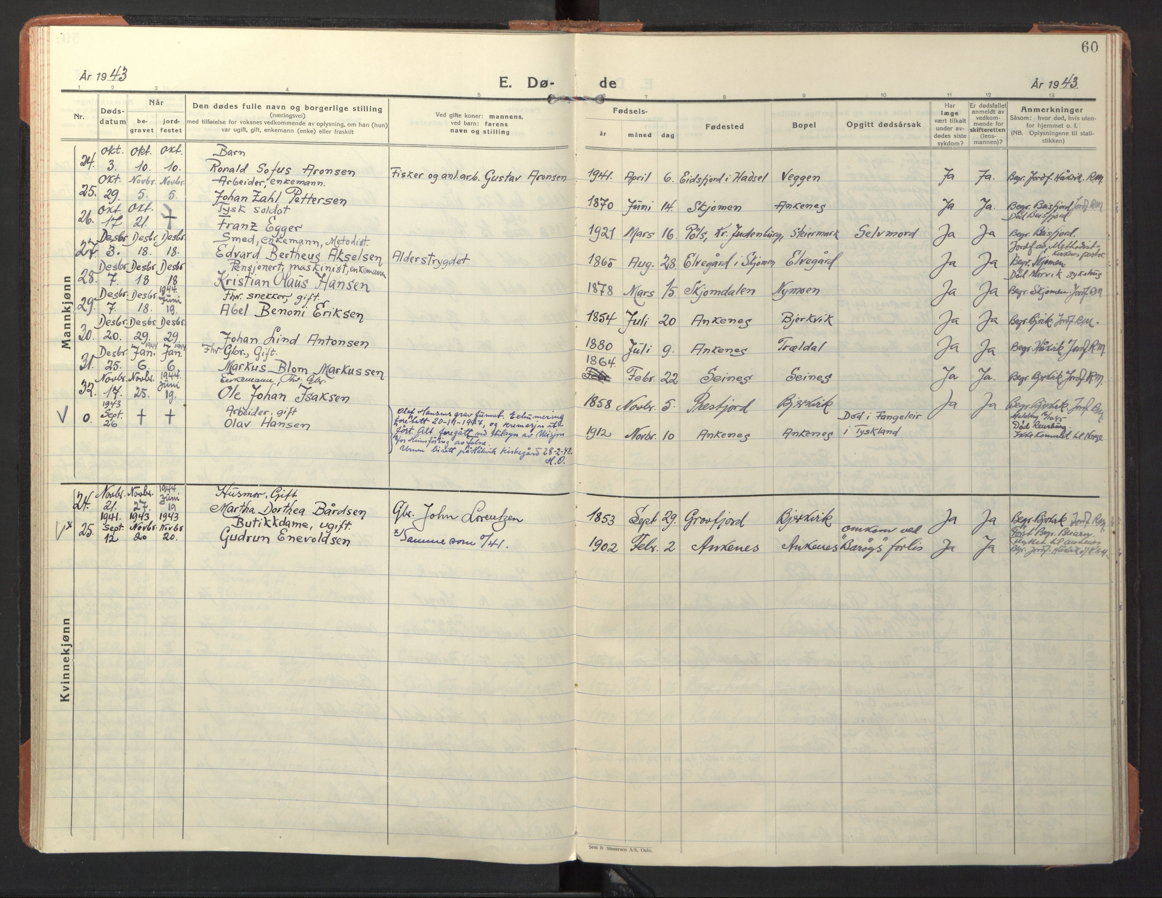 Ministerialprotokoller, klokkerbøker og fødselsregistre - Nordland, AV/SAT-A-1459/866/L0947: Ministerialbok nr. 866A10, 1926-1958, s. 60
