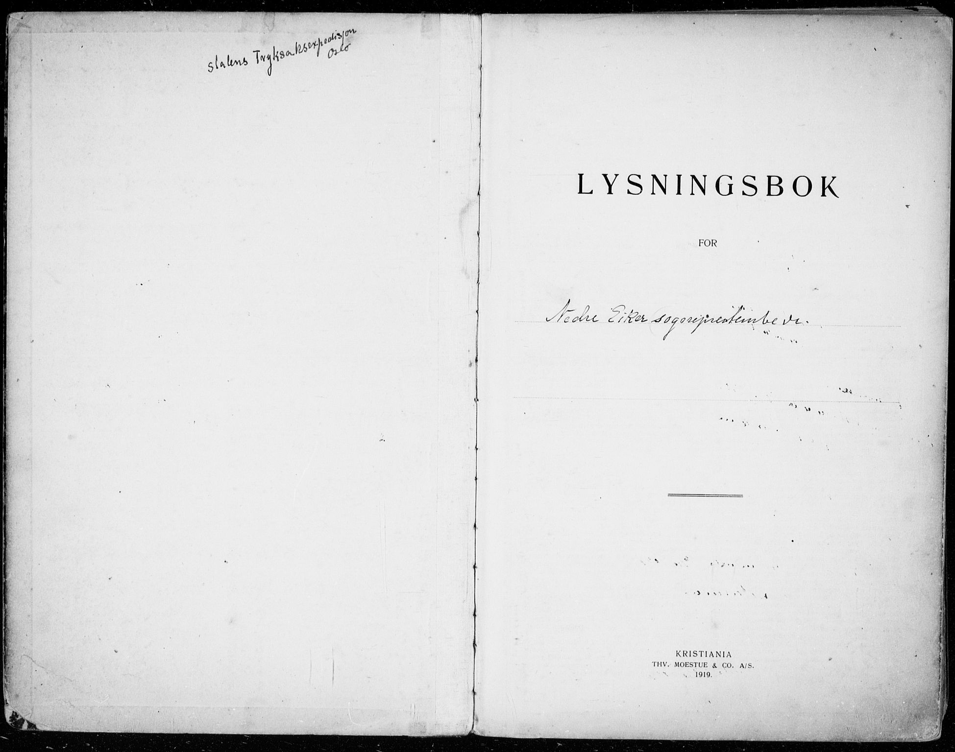 Nedre Eiker kirkebøker, SAKO/A-612/H/Ha/L0001: Lysningsprotokoll nr. 1, 1919-1937