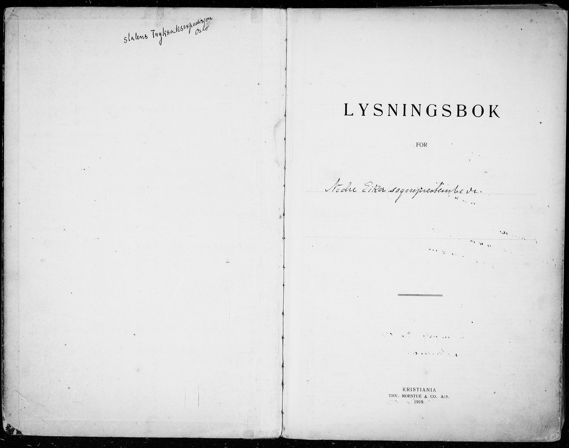 Nedre Eiker kirkebøker, AV/SAKO-A-612/H/Ha/L0001: Lysningsprotokoll nr. 1, 1919-1937