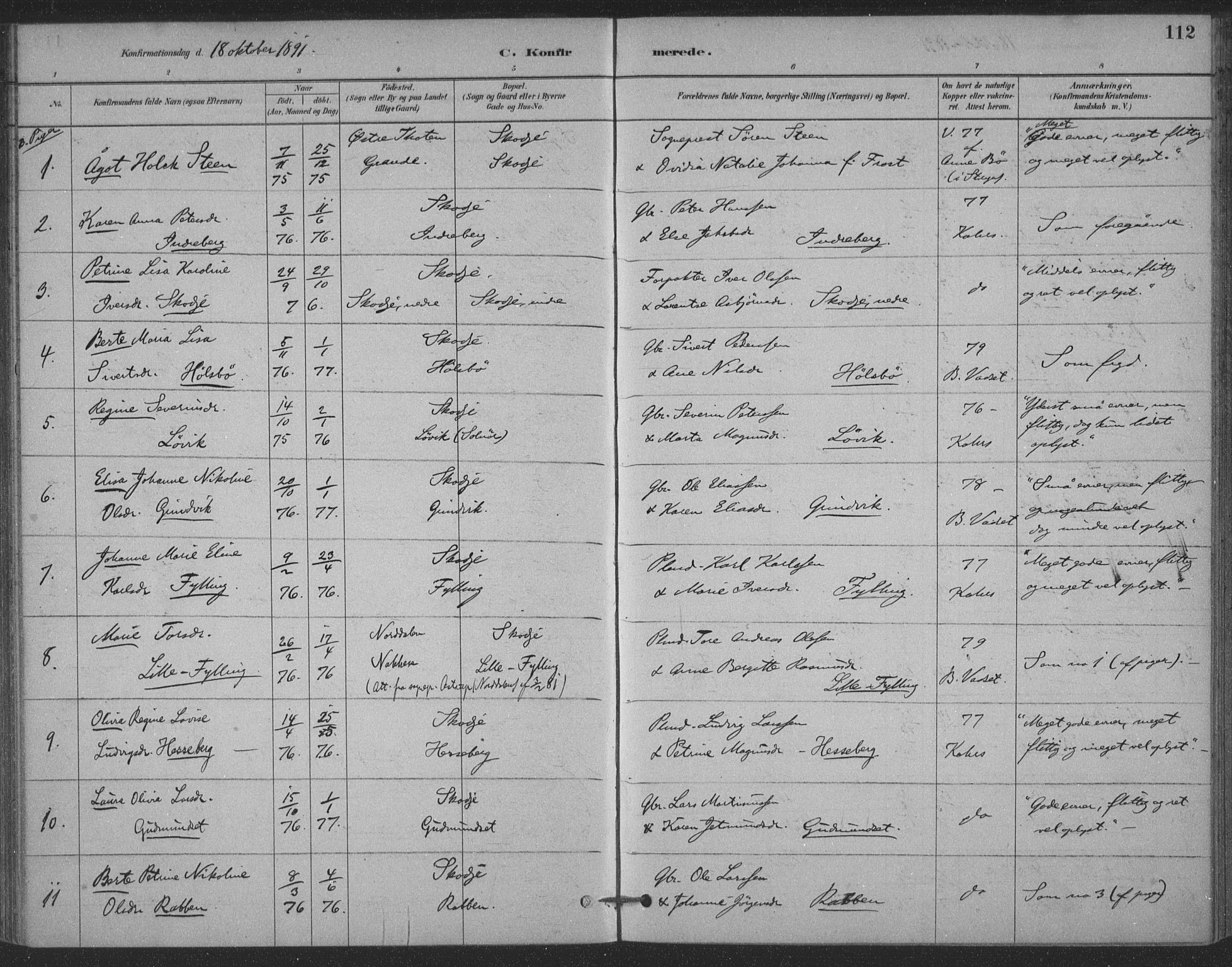 Ministerialprotokoller, klokkerbøker og fødselsregistre - Møre og Romsdal, AV/SAT-A-1454/524/L0356: Ministerialbok nr. 524A08, 1880-1899, s. 112