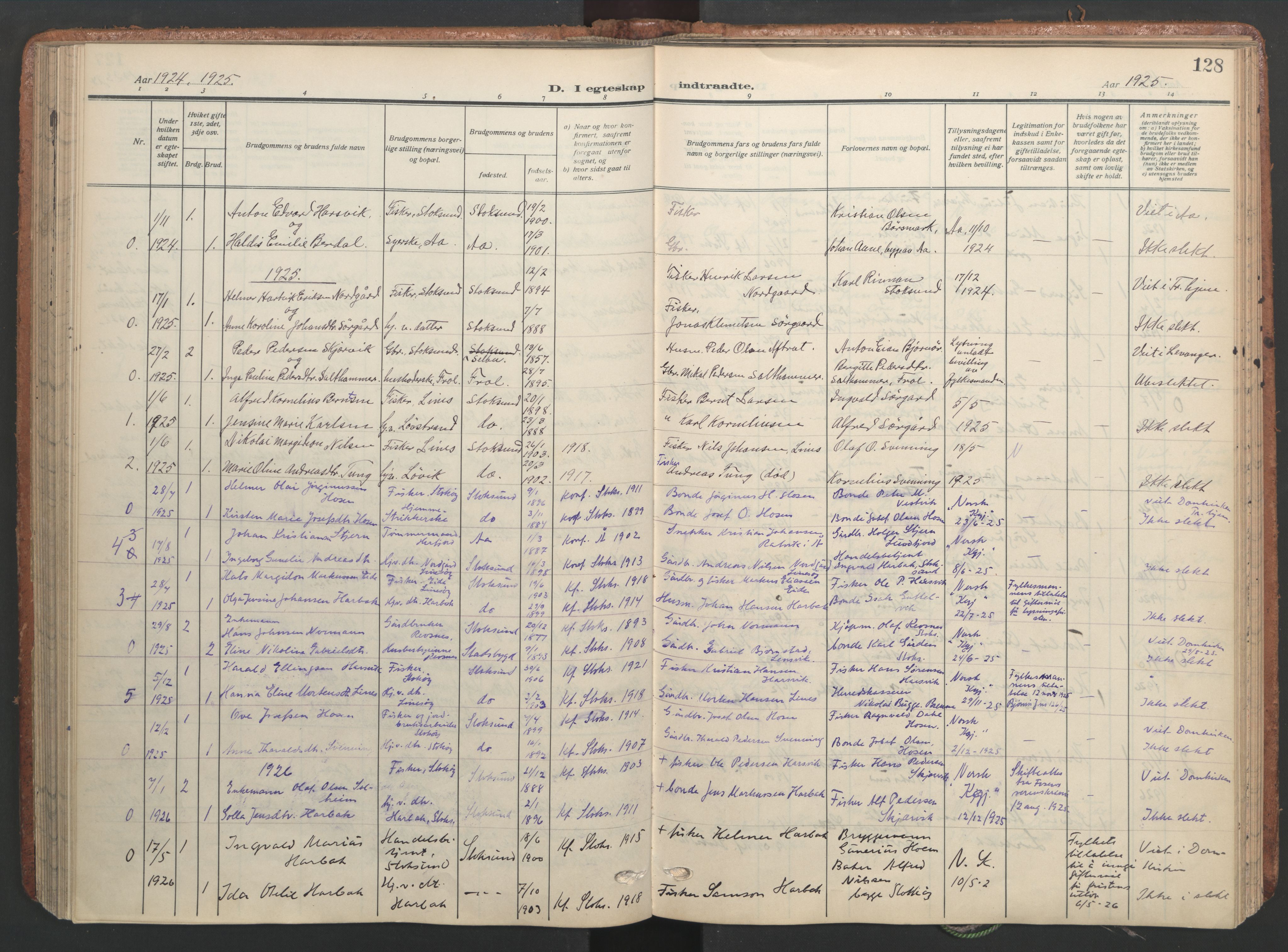 Ministerialprotokoller, klokkerbøker og fødselsregistre - Sør-Trøndelag, SAT/A-1456/656/L0694: Ministerialbok nr. 656A03, 1914-1931, s. 128