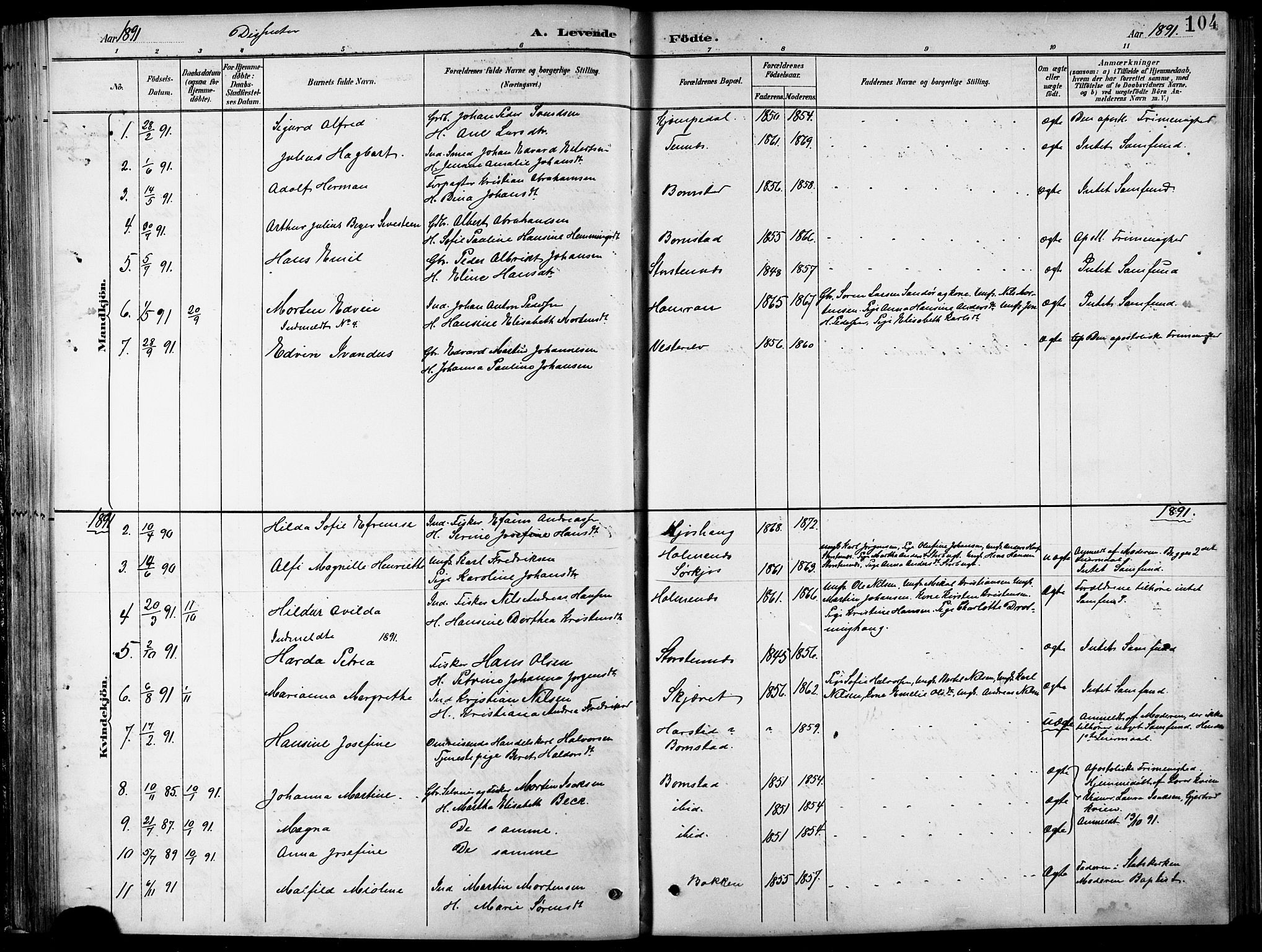 Balsfjord sokneprestembete, AV/SATØ-S-1303/G/Gab/L0008klokker: Klokkerbok nr. 8, 1890-1906, s. 104