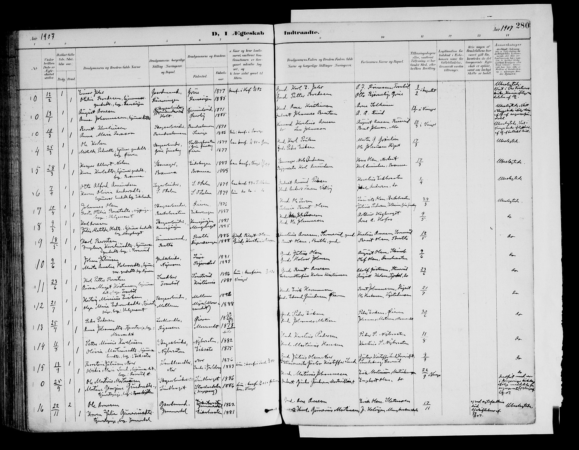 Brandval prestekontor, AV/SAH-PREST-034/H/Ha/Haa/L0003: Ministerialbok nr. 3, 1894-1909, s. 280