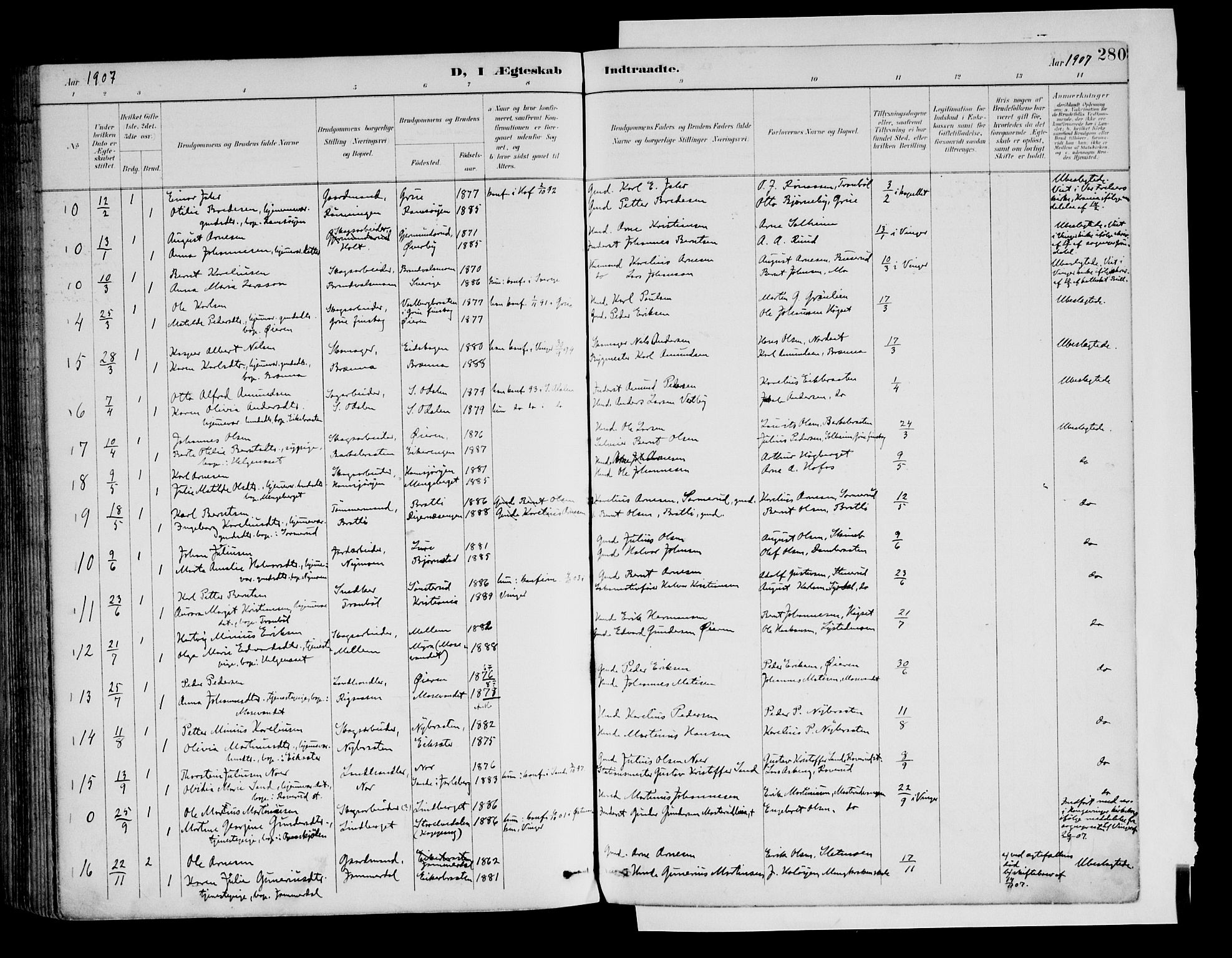 Brandval prestekontor, SAH/PREST-034/H/Ha/Haa/L0003: Ministerialbok nr. 3, 1894-1909, s. 280