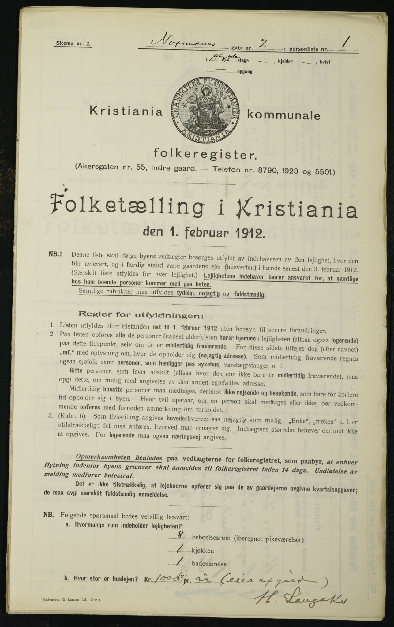 OBA, Kommunal folketelling 1.2.1912 for Kristiania, 1912, s. 74102