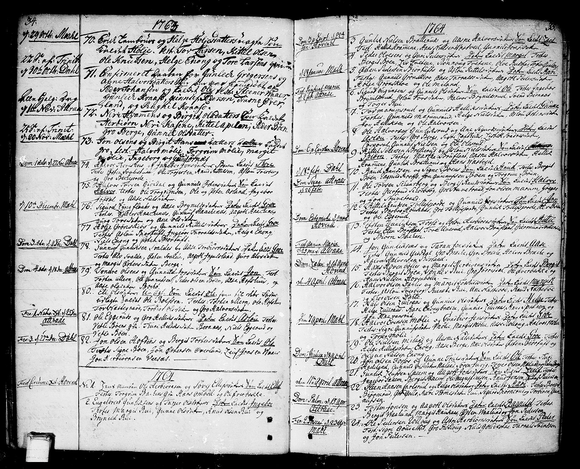 Tinn kirkebøker, SAKO/A-308/F/Fa/L0002: Ministerialbok nr. I 2, 1757-1810, s. 34-35