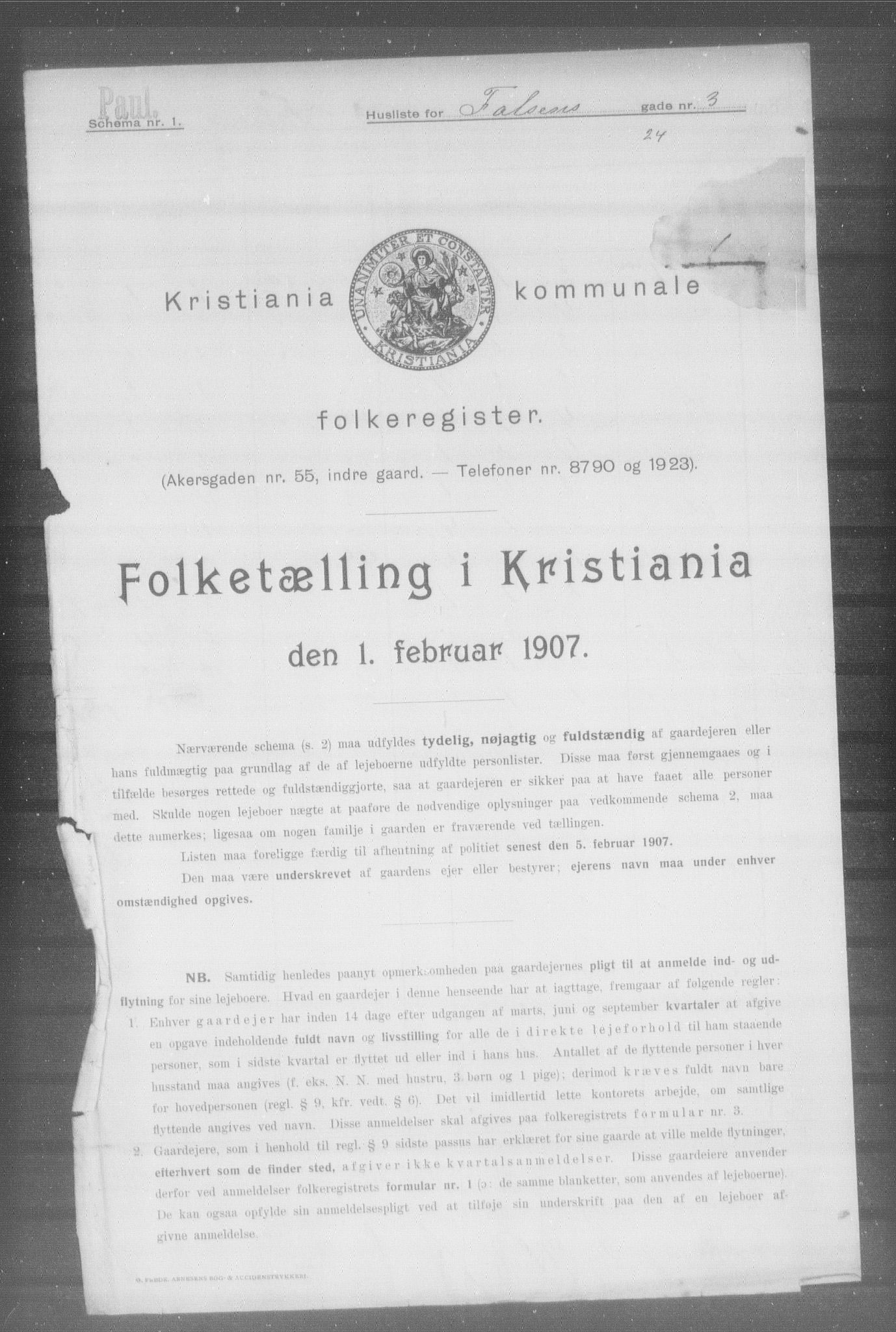 OBA, Kommunal folketelling 1.2.1907 for Kristiania kjøpstad, 1907, s. 11773