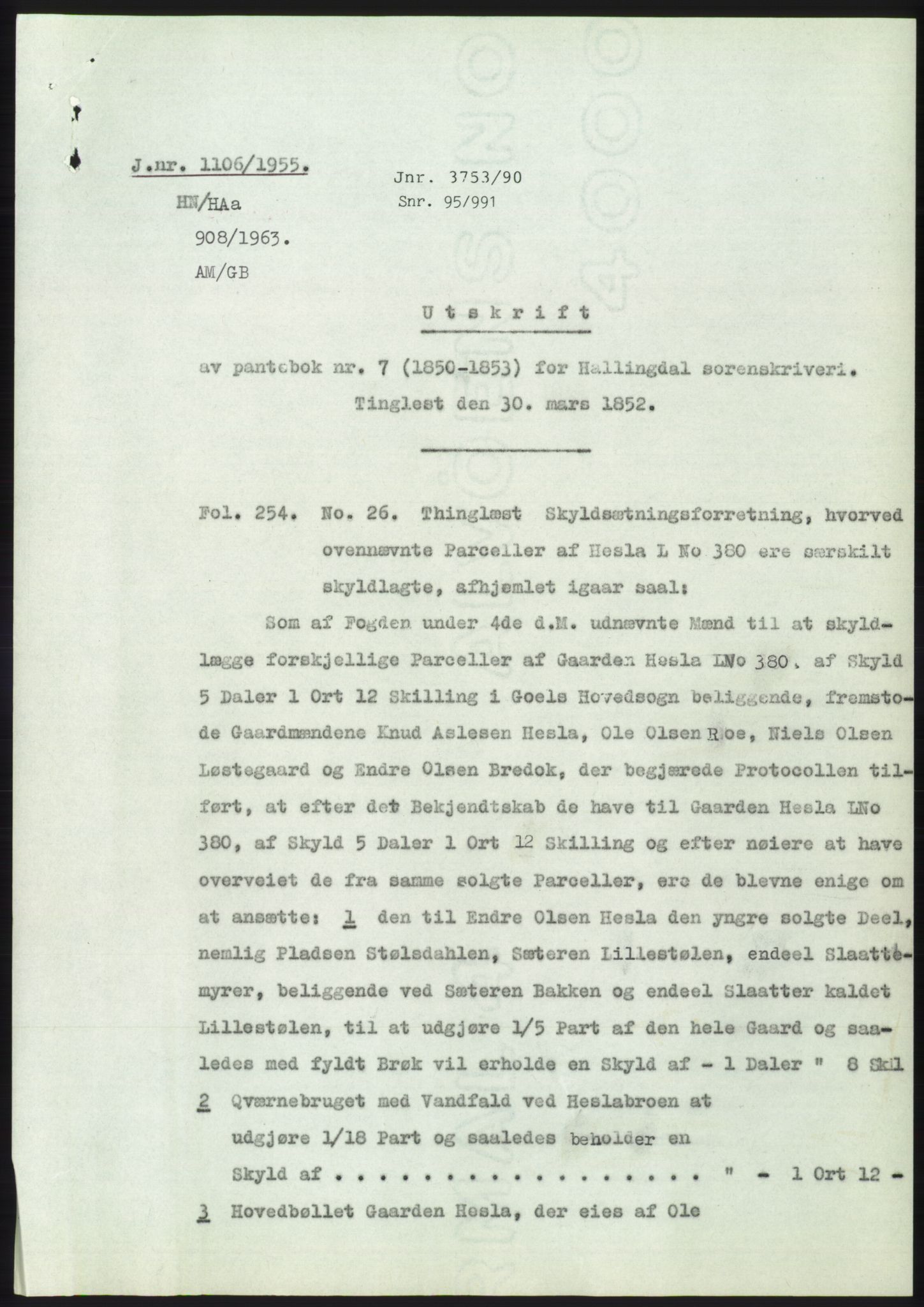 Statsarkivet i Kongsberg, AV/SAKO-A-0001/E/Ee/L0004: Avskrifter, SAO jnr. 802/1955 - 1192/1955, 1955, s. 373