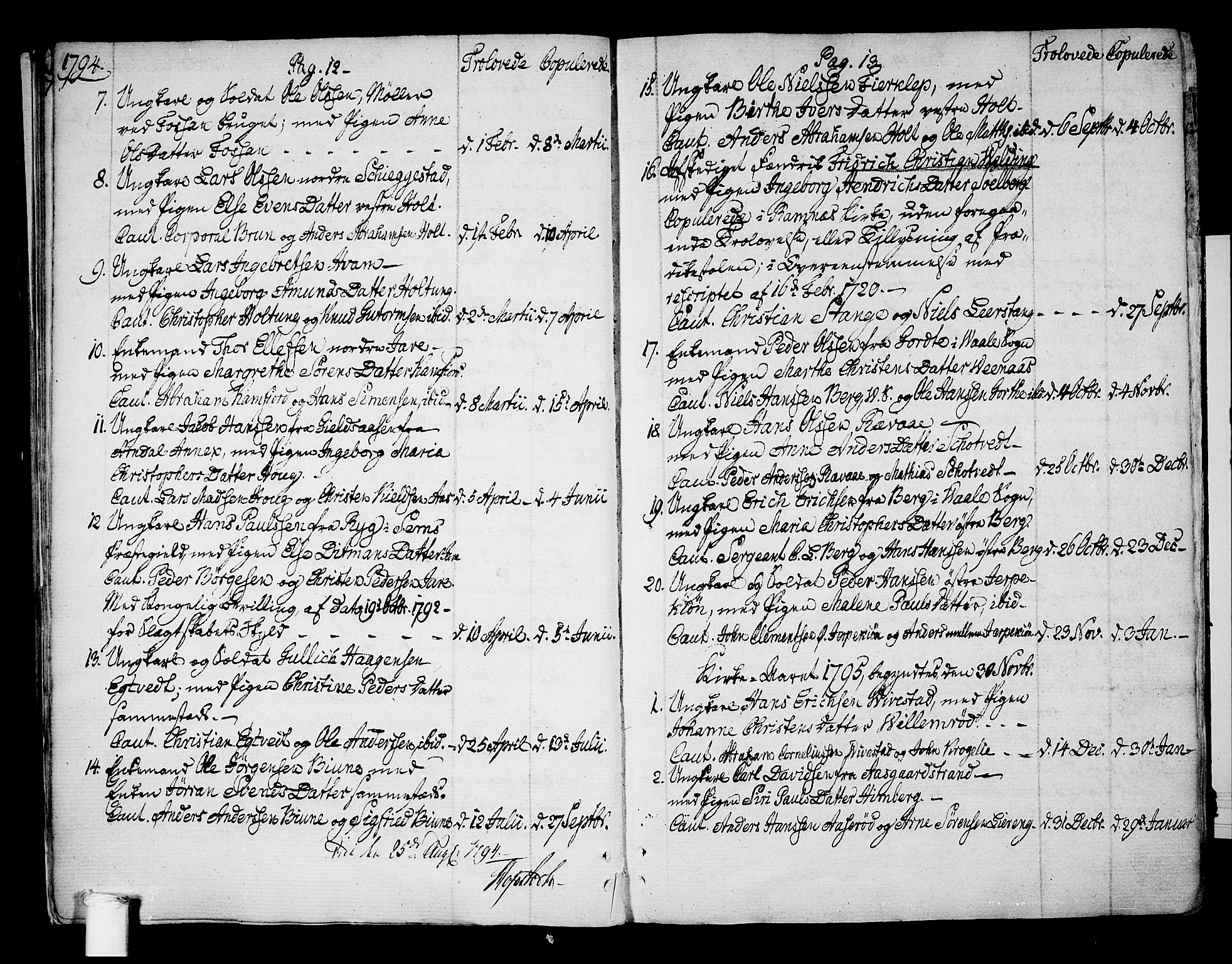 Ramnes kirkebøker, SAKO/A-314/F/Fa/L0003: Ministerialbok nr. I 3, 1790-1813, s. 12-13