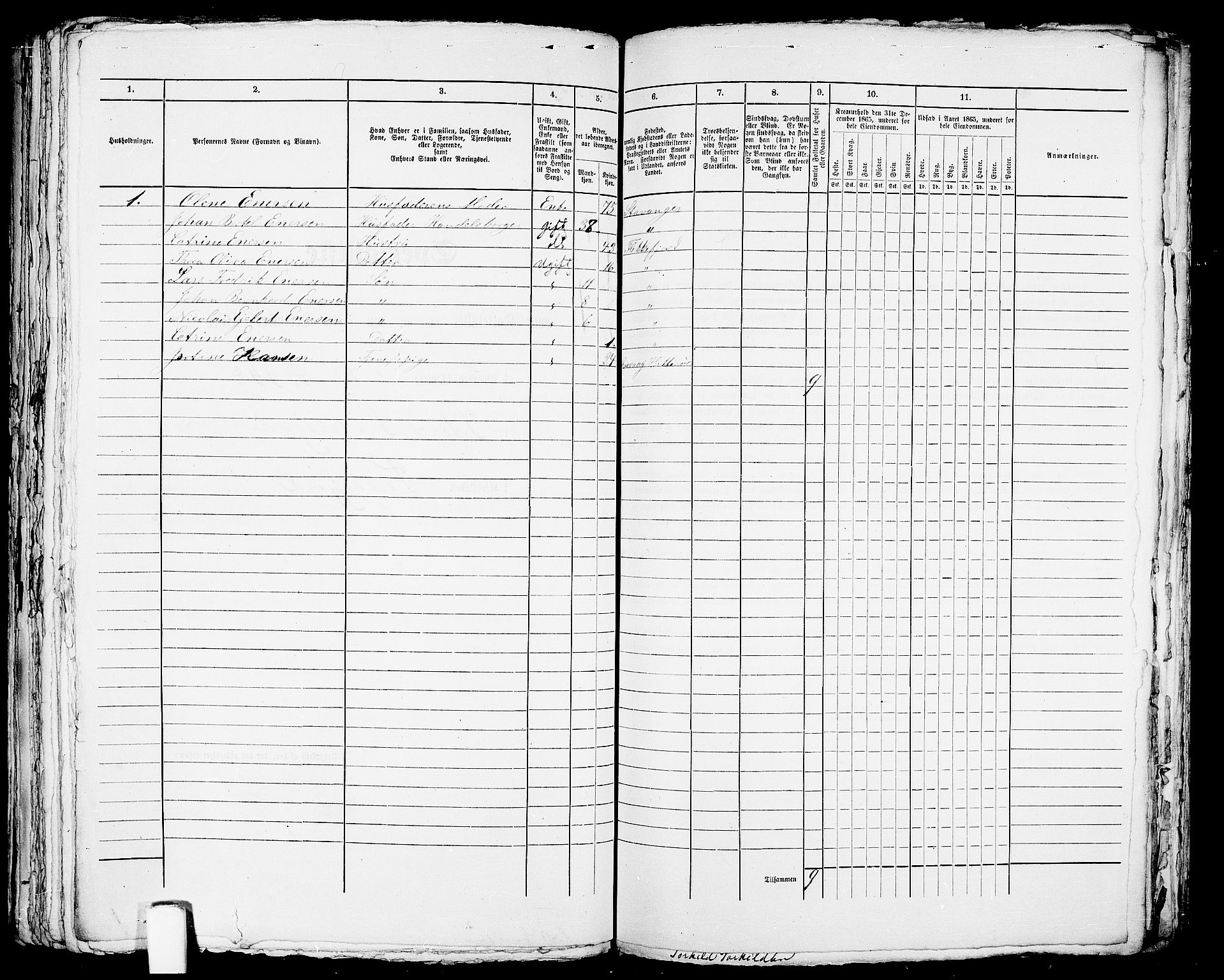 RA, Folketelling 1865 for 1004B Flekkefjord prestegjeld, Flekkefjord kjøpstad, 1865, s. 329