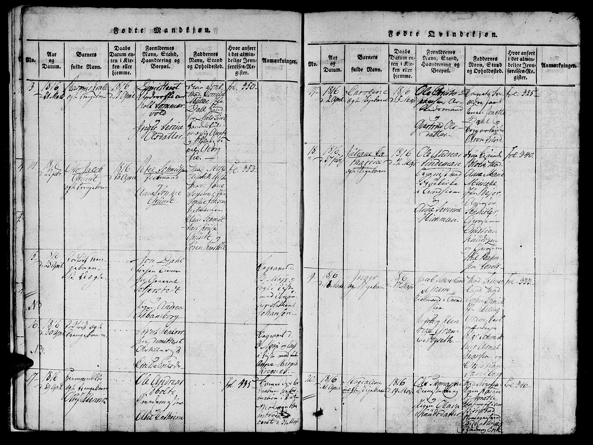 Ministerialprotokoller, klokkerbøker og fødselsregistre - Sør-Trøndelag, AV/SAT-A-1456/602/L0135: Klokkerbok nr. 602C03, 1815-1832, s. 17