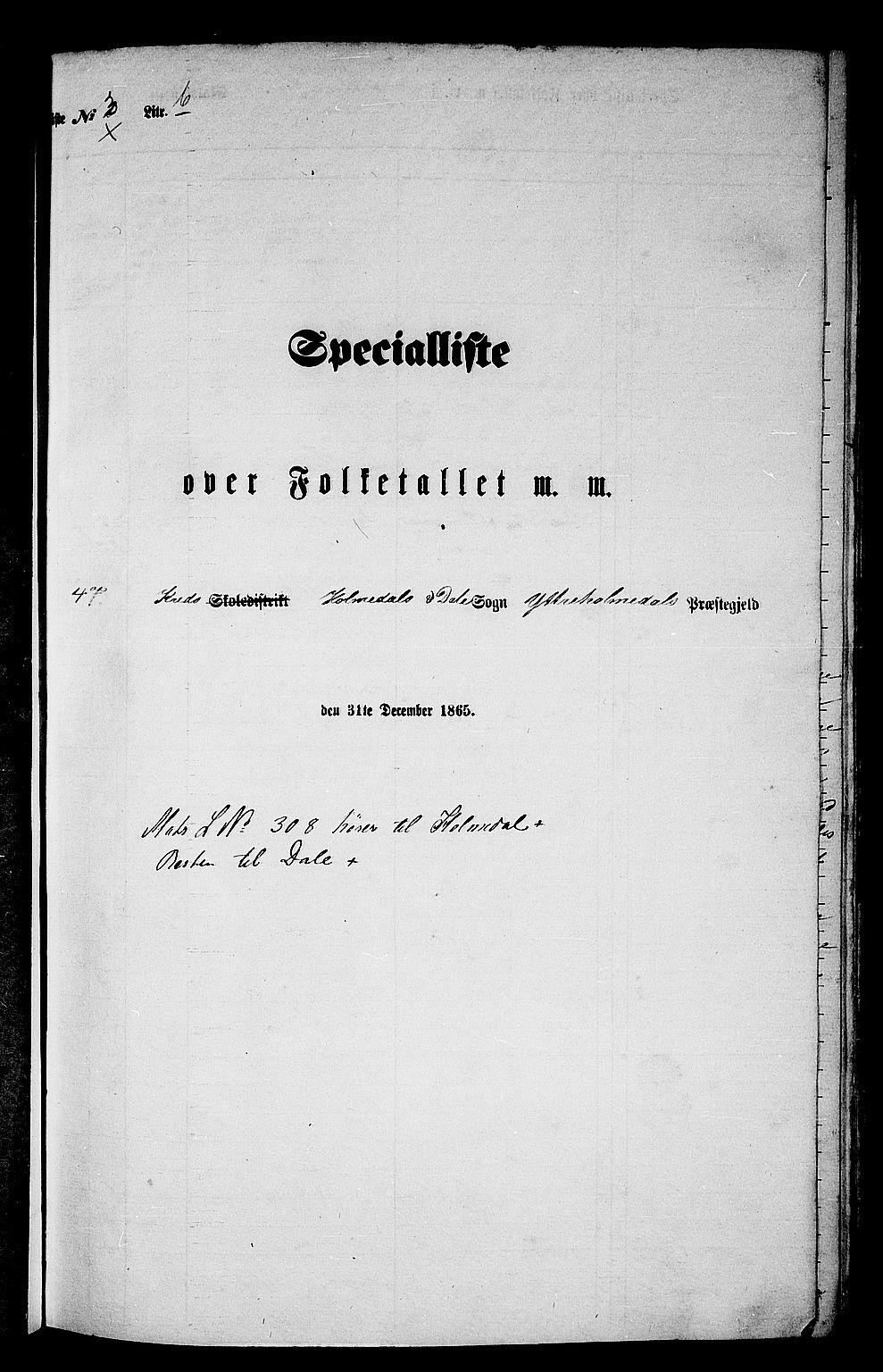 RA, Folketelling 1865 for 1429P Ytre Holmedal prestegjeld, 1865, s. 56