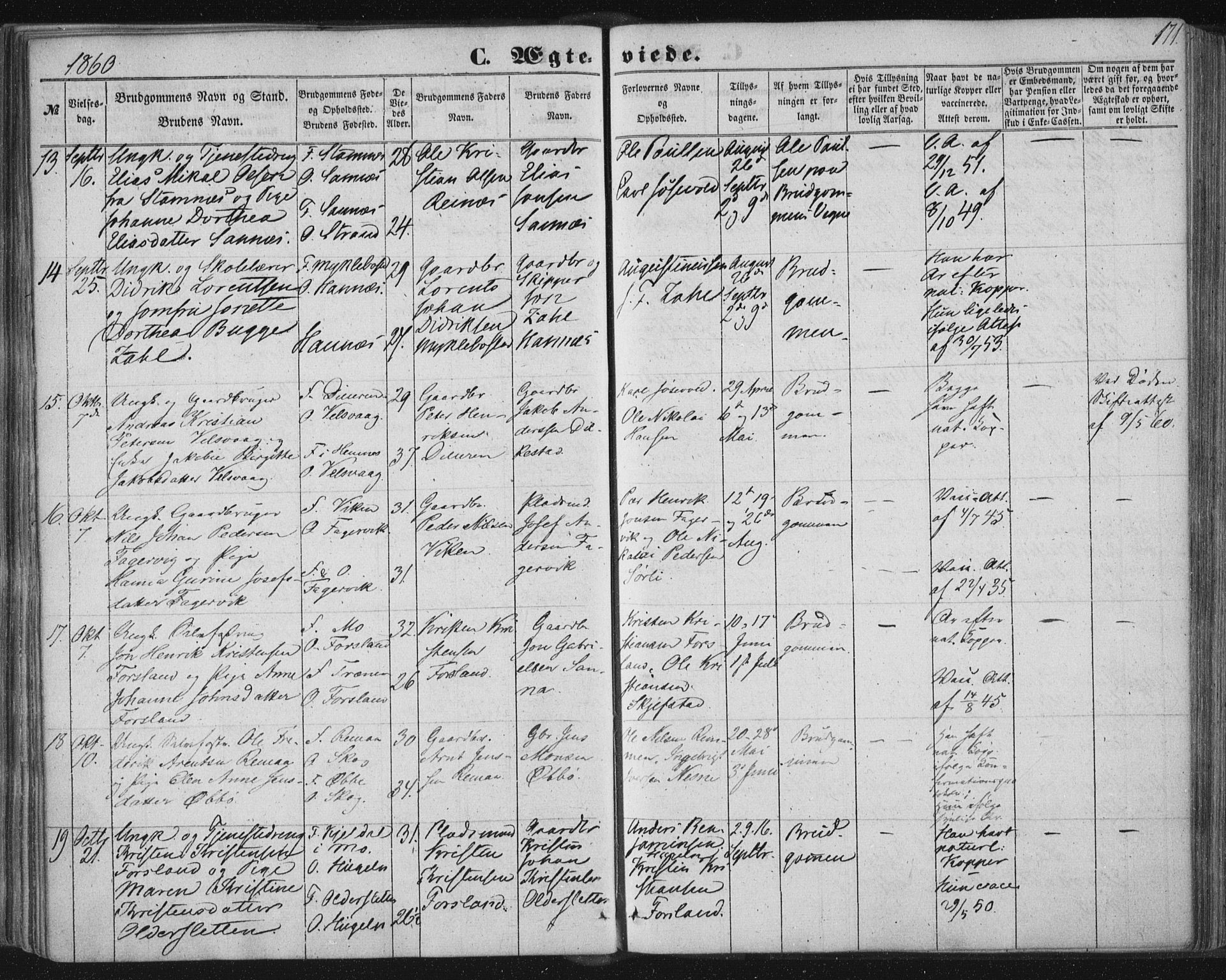 Ministerialprotokoller, klokkerbøker og fødselsregistre - Nordland, AV/SAT-A-1459/838/L0550: Ministerialbok nr. 838A08, 1855-1865, s. 171