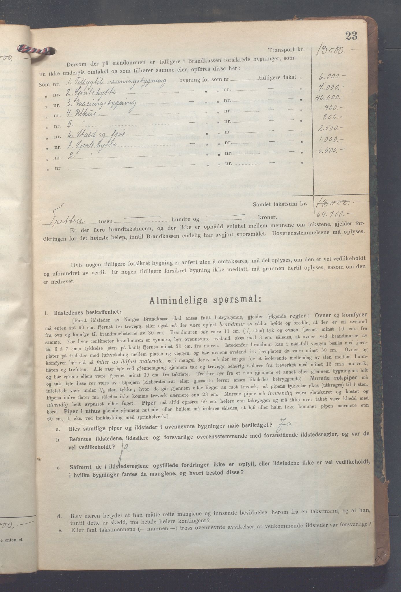 Lensmennene i Aker, OBA/A-10133/F/Fa/L0022: Branntakstprotokoll, 1922-1949, s. 23