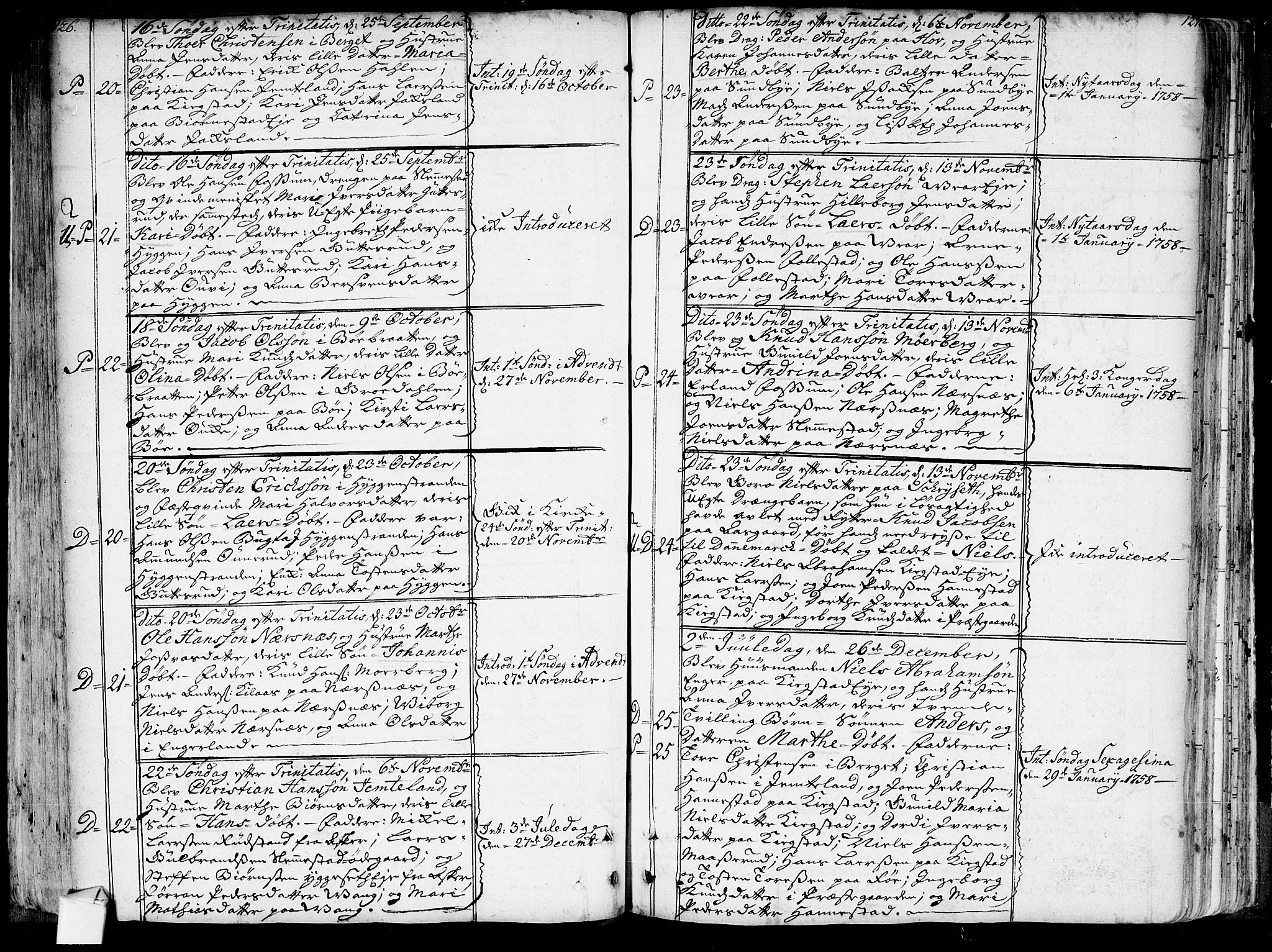Røyken kirkebøker, AV/SAKO-A-241/G/Ga/L0001: Klokkerbok nr. 1, 1740-1768, s. 126-127