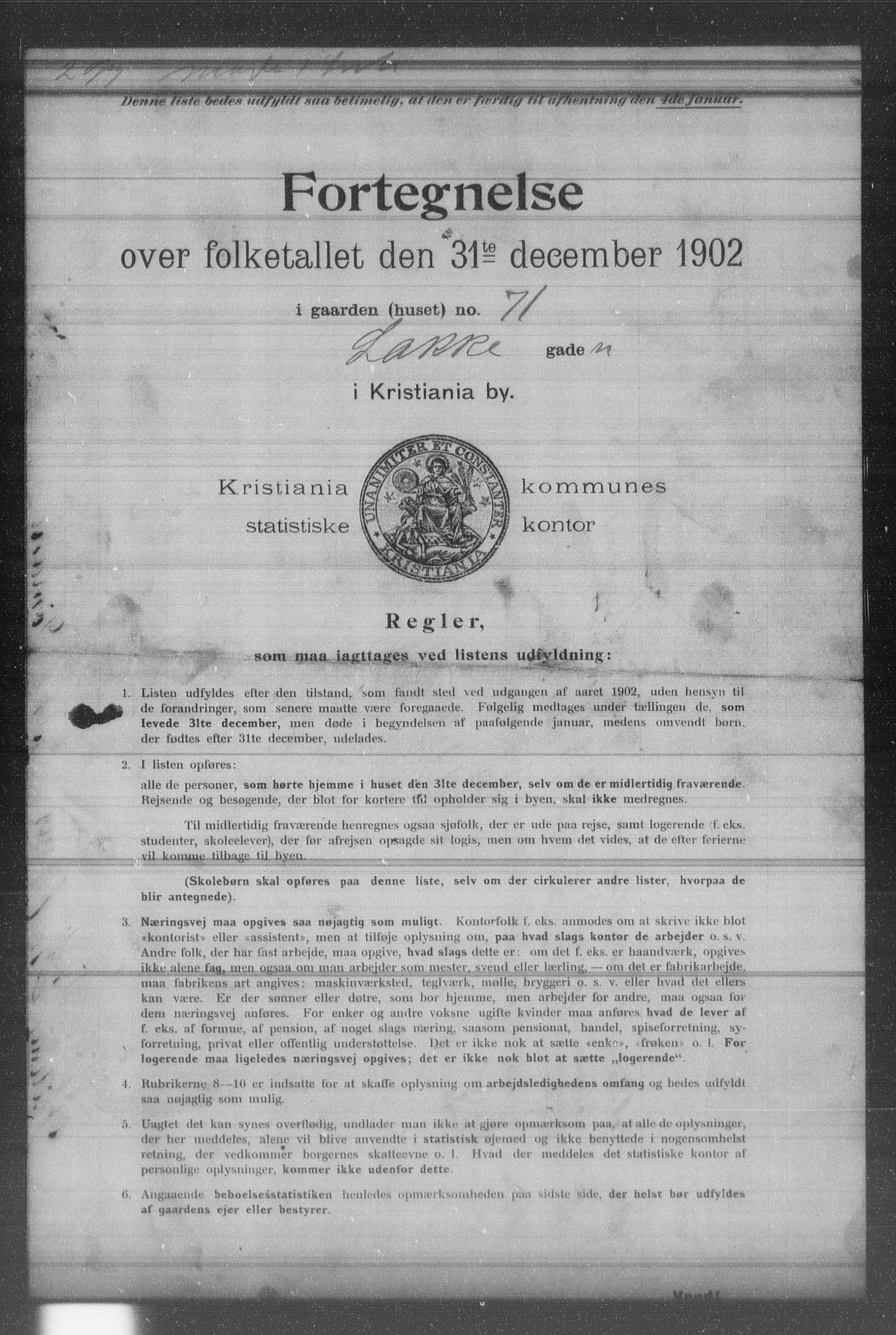 OBA, Kommunal folketelling 31.12.1902 for Kristiania kjøpstad, 1902, s. 10715