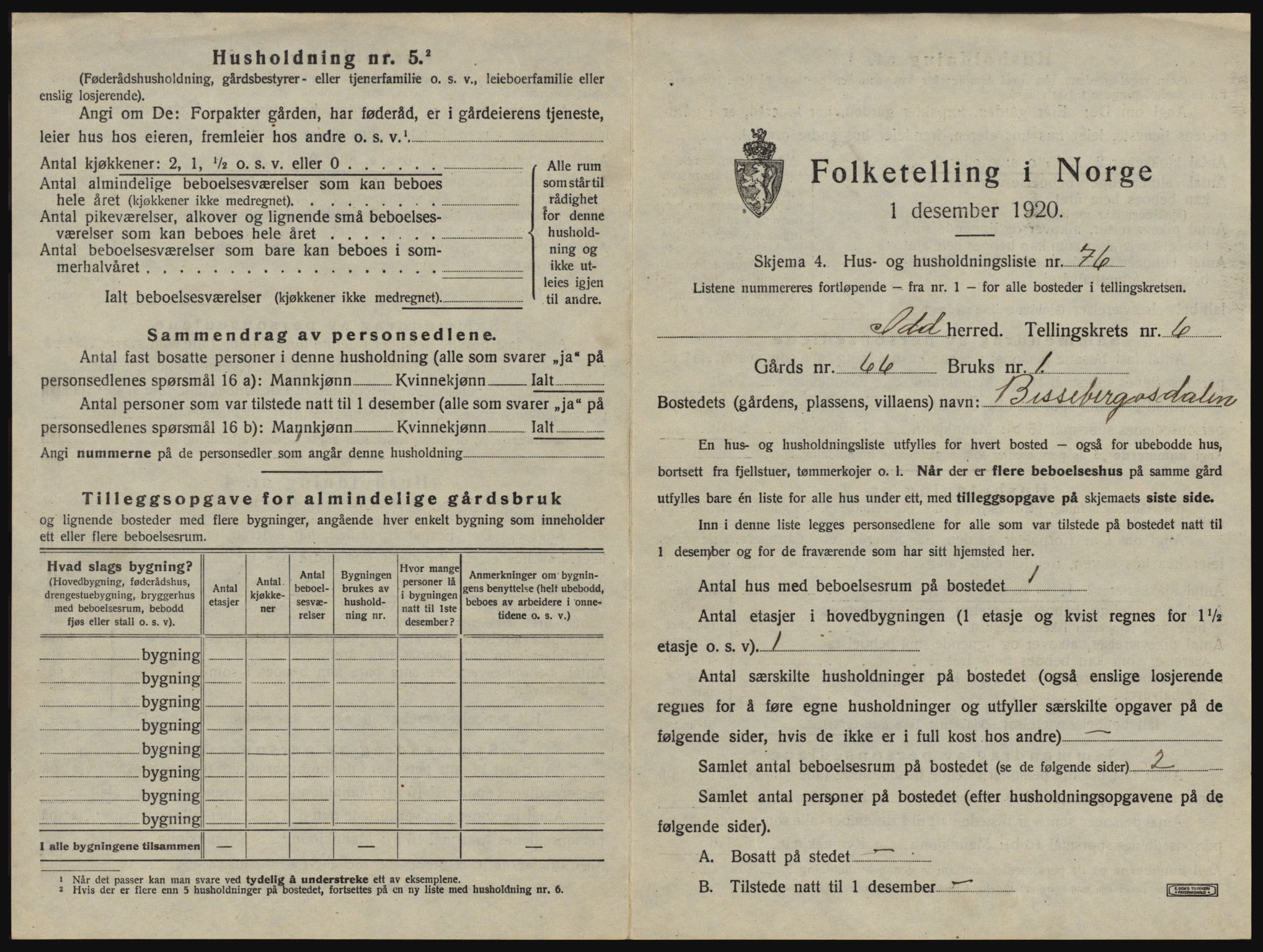 SAO, Folketelling 1920 for 0117 Idd herred, 1920, s. 1022