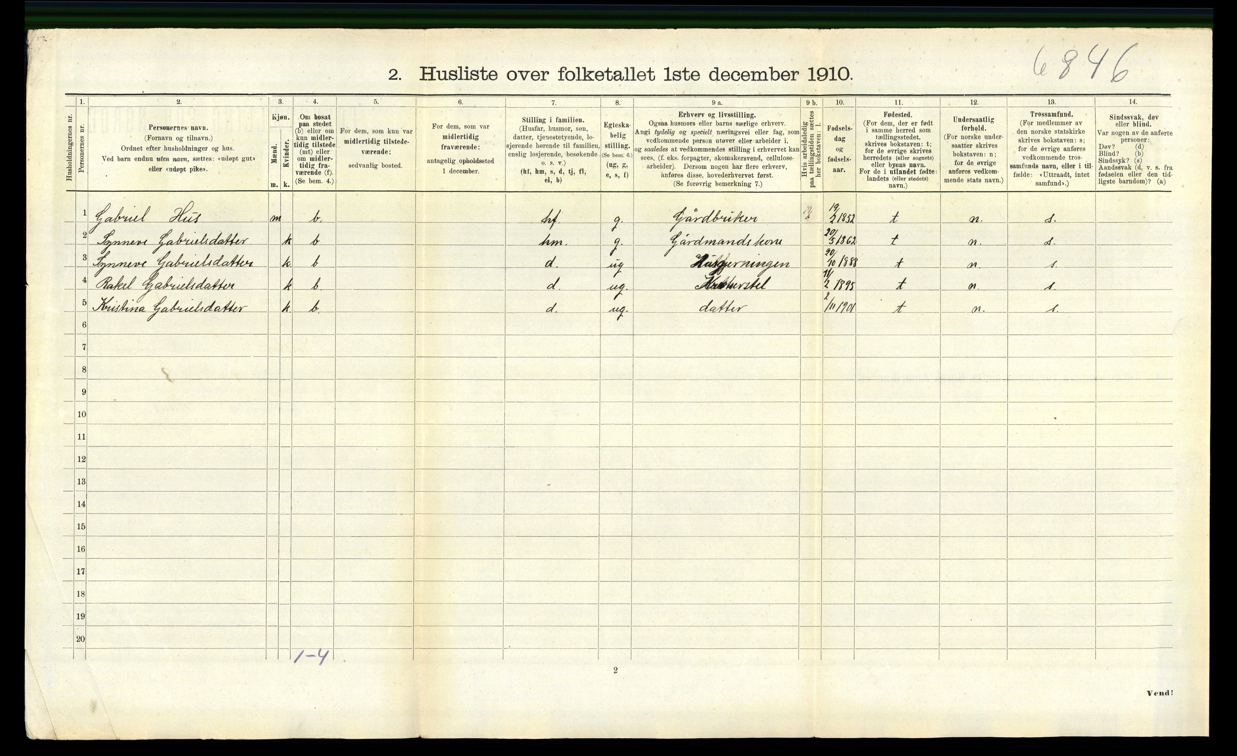 RA, Folketelling 1910 for 1431 Jølster herred, 1910, s. 207