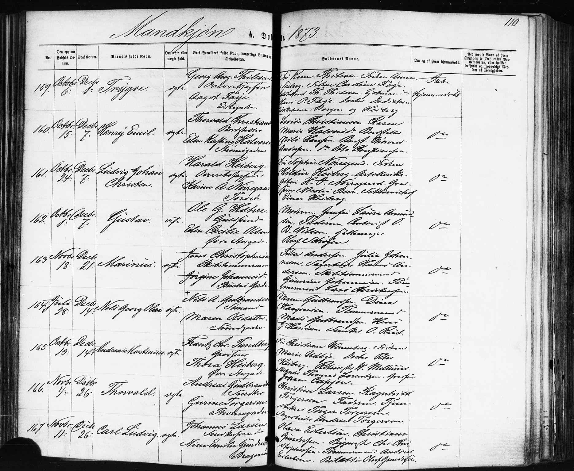 Bragernes kirkebøker, AV/SAKO-A-6/F/Fb/L0004: Ministerialbok nr. II 4, 1869-1875, s. 110