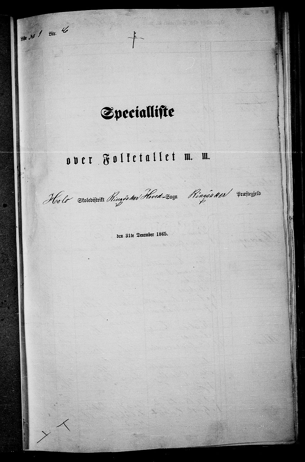 RA, Folketelling 1865 for 0412P Ringsaker prestegjeld, 1865, s. 47