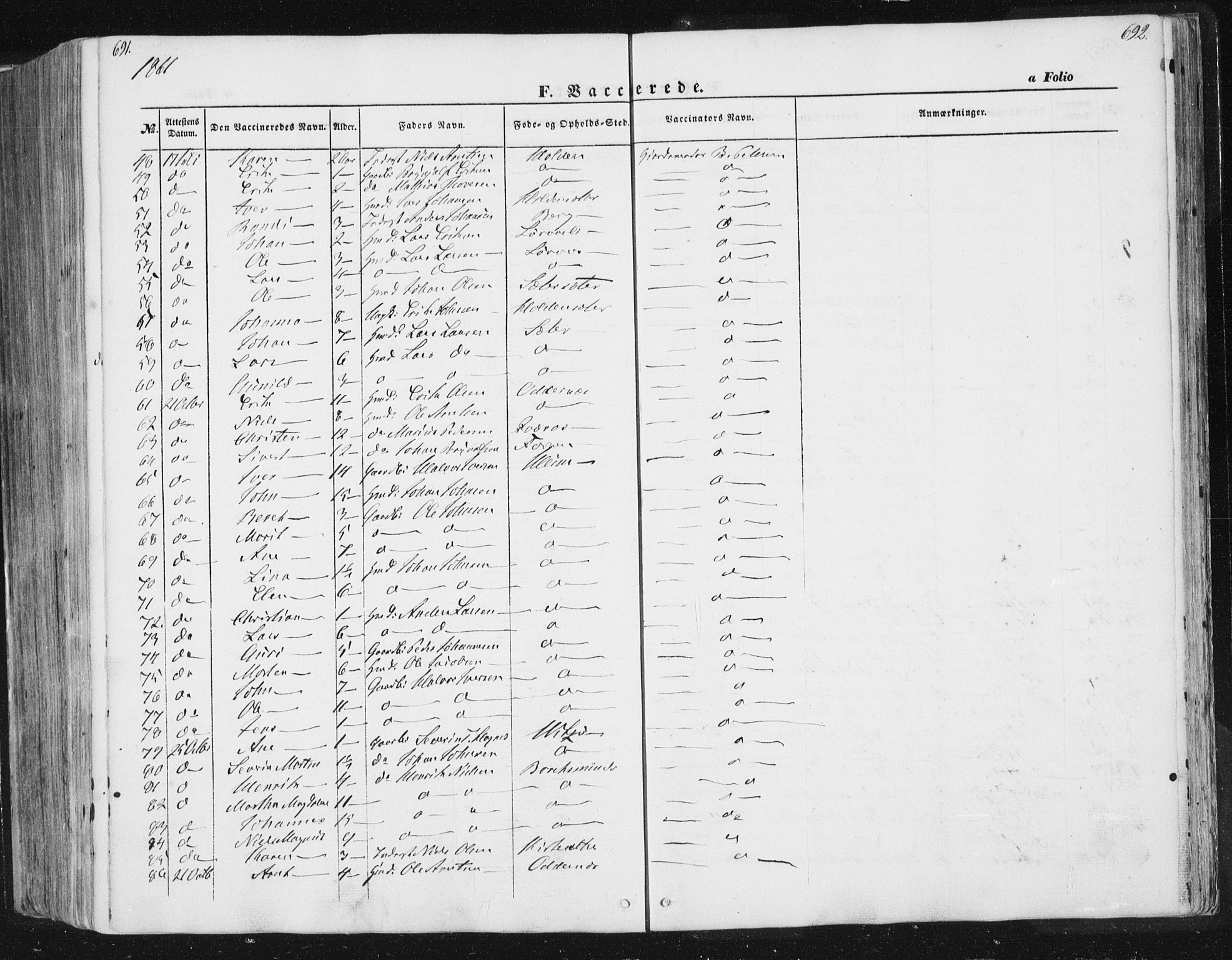 Ministerialprotokoller, klokkerbøker og fødselsregistre - Sør-Trøndelag, SAT/A-1456/630/L0494: Ministerialbok nr. 630A07, 1852-1868, s. 691-692