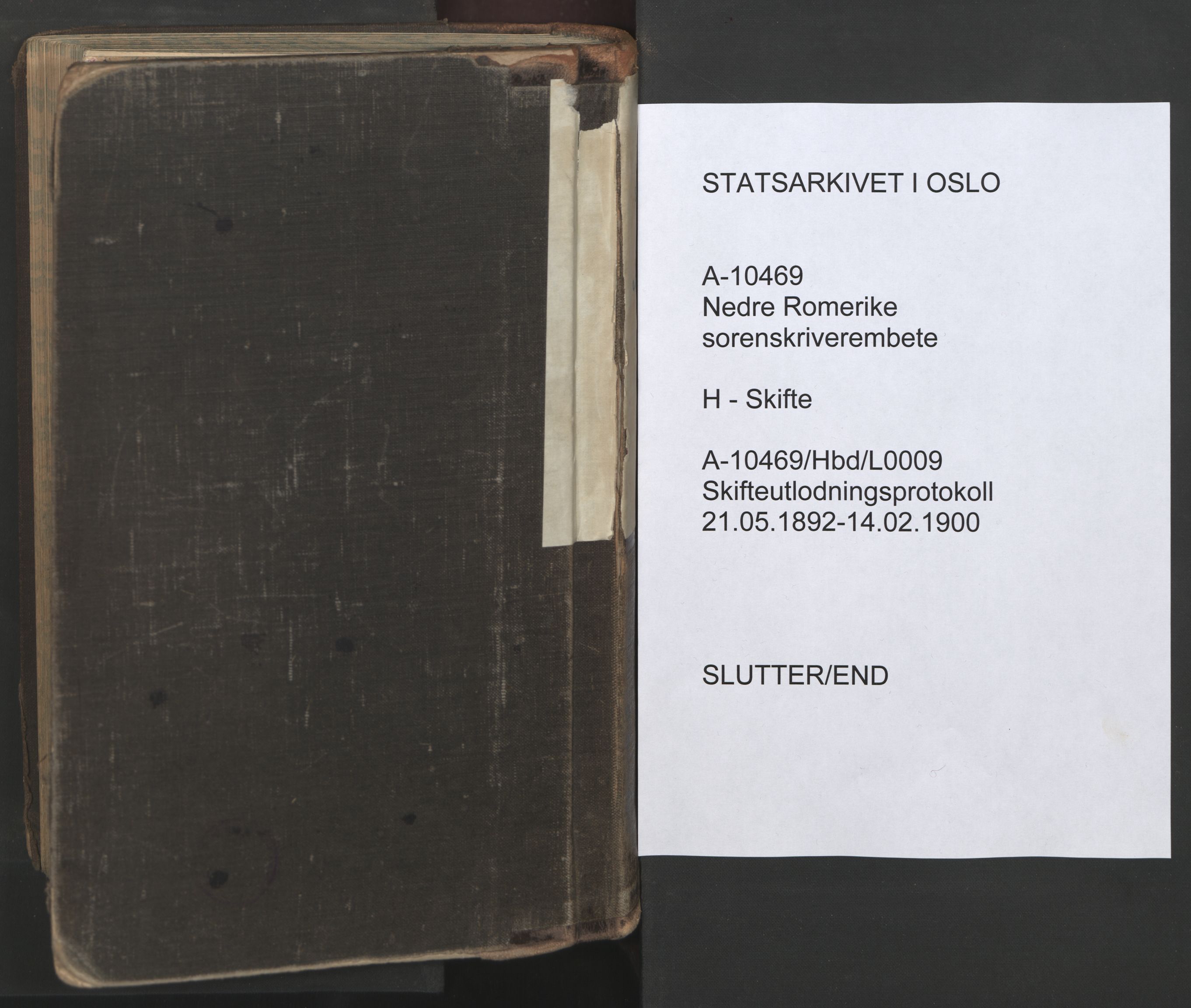 Nedre Romerike sorenskriveri, AV/SAO-A-10469/H/He/Hec/L0009: Skifteutlodningsprotokoll, 1892-1900