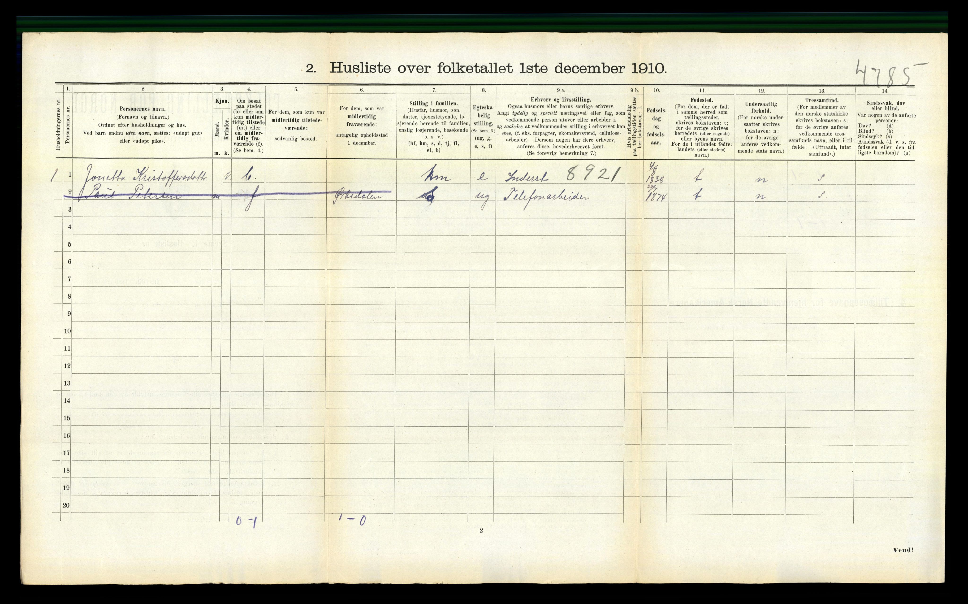 RA, Folketelling 1910 for 1729 Inderøy herred, 1910, s. 1084