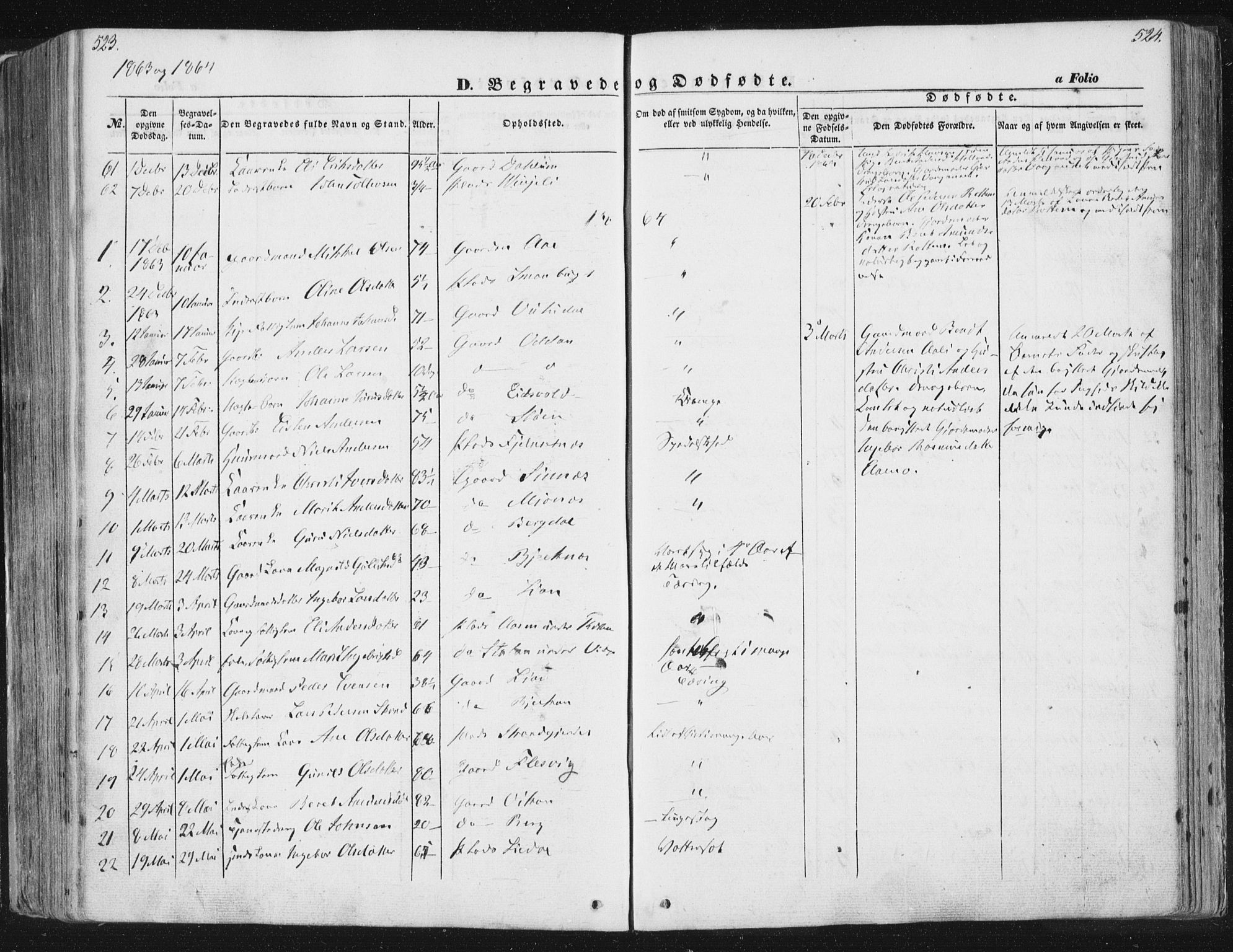 Ministerialprotokoller, klokkerbøker og fødselsregistre - Sør-Trøndelag, SAT/A-1456/630/L0494: Ministerialbok nr. 630A07, 1852-1868, s. 523-524